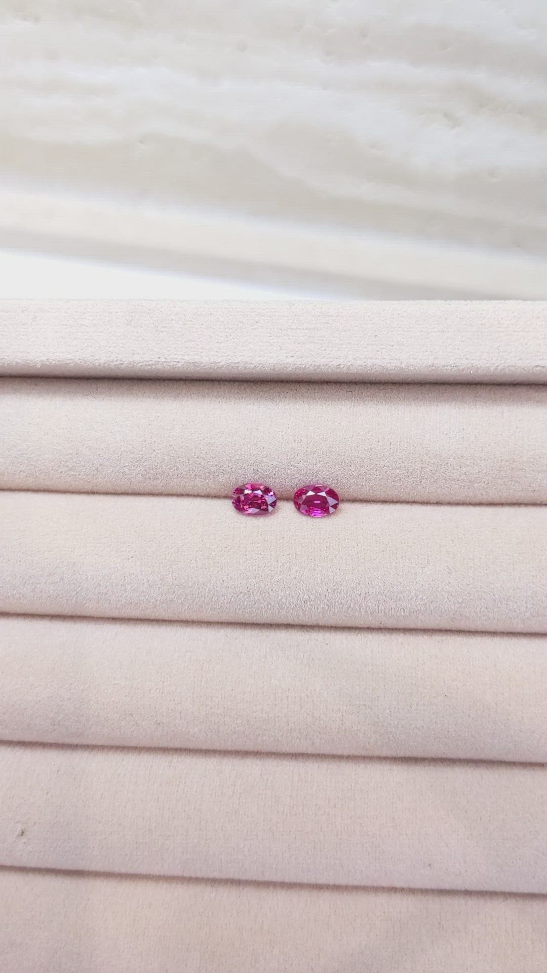 0.84&nbsp;Ct.Tw.Total Carat Weight Pink Sapphire Pair from Mozambique Size Video