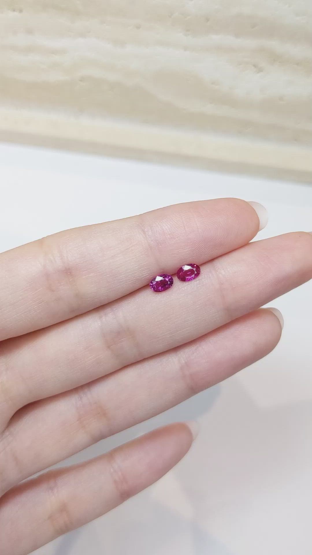 0.84&nbsp;Ct.Tw.Total Carat Weight Pink Sapphire Pair from Mozambique Size Video