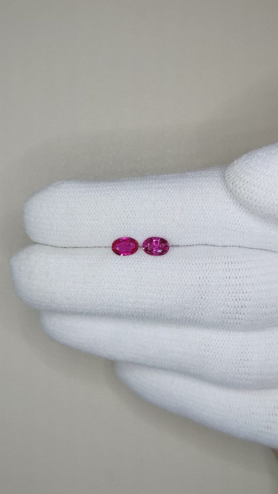0.84&nbsp;Ct.Tw.Total Carat Weight Pink Sapphire Pair from Mozambique Size Video