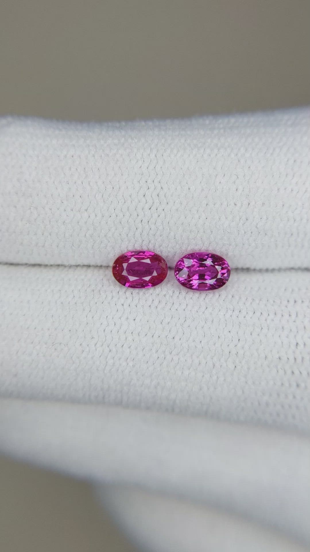 0.84&nbsp;Ct.Tw.Total Carat Weight Pink Sapphire Pair from Mozambique Size Video