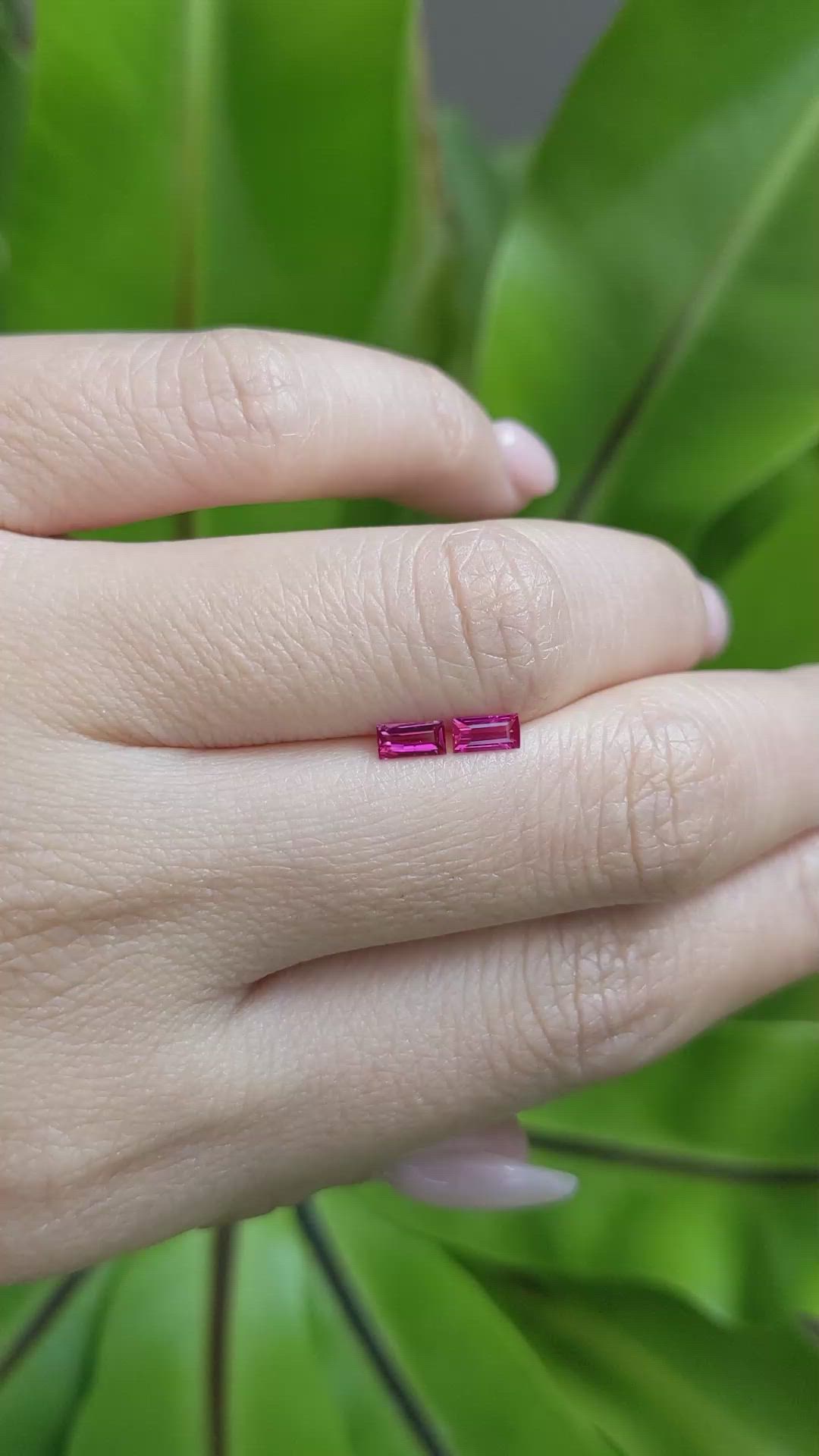 0.47 Ct.Tw.Total Carat Weight Reddish Pink Sapphire Pair from Mozambique Size Video