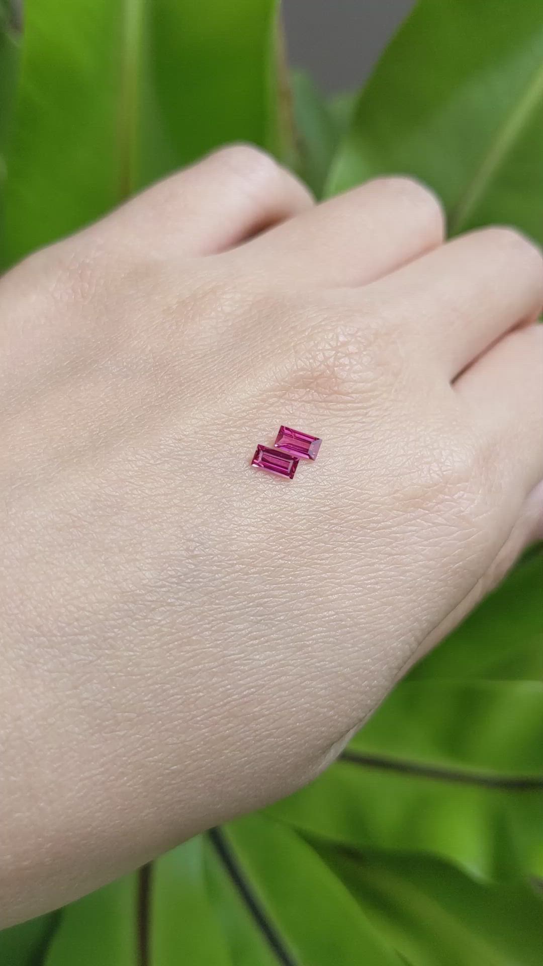 0.47 Ct.Tw.Total Carat Weight Reddish Pink Sapphire Pair from Mozambique Size Video