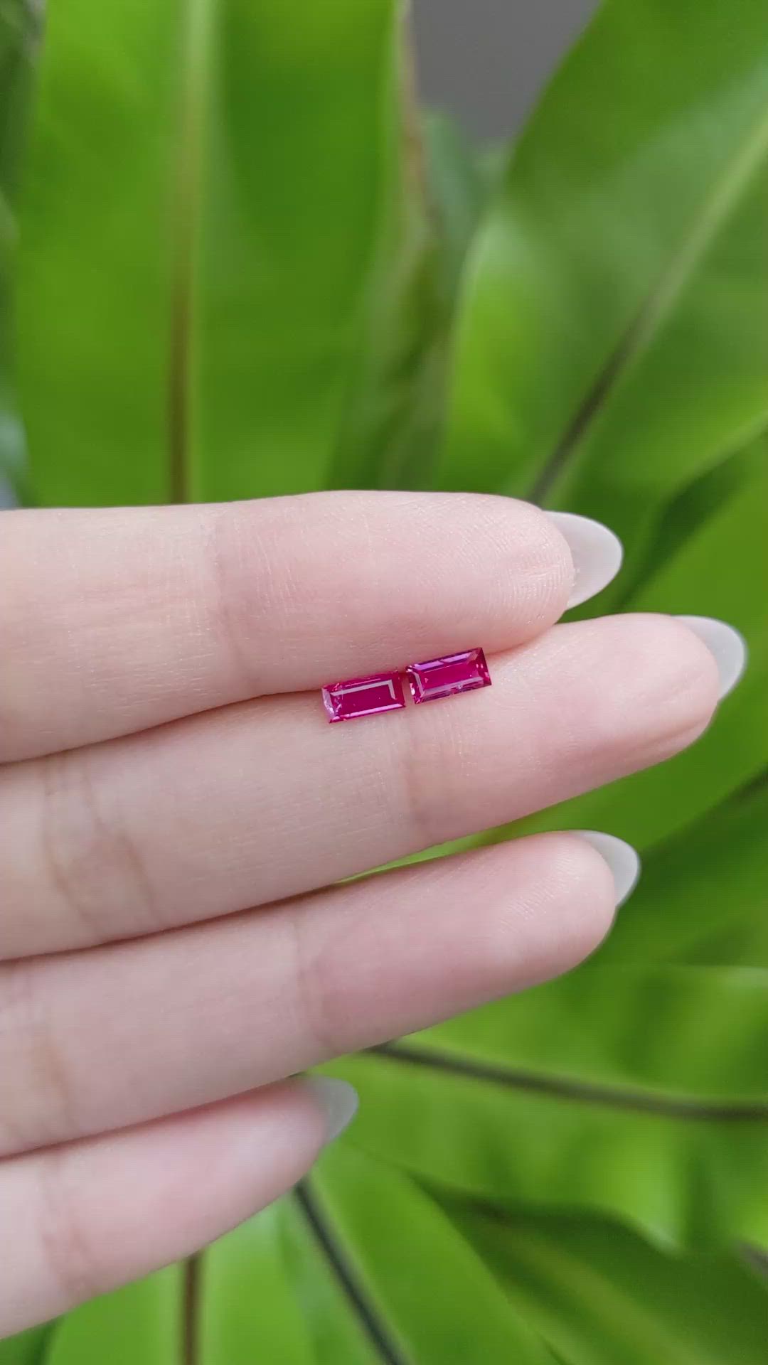 0.62 Ct.Tw.Total Carat Weight Reddish Pink Sapphire Pair from Mozambique Size Video