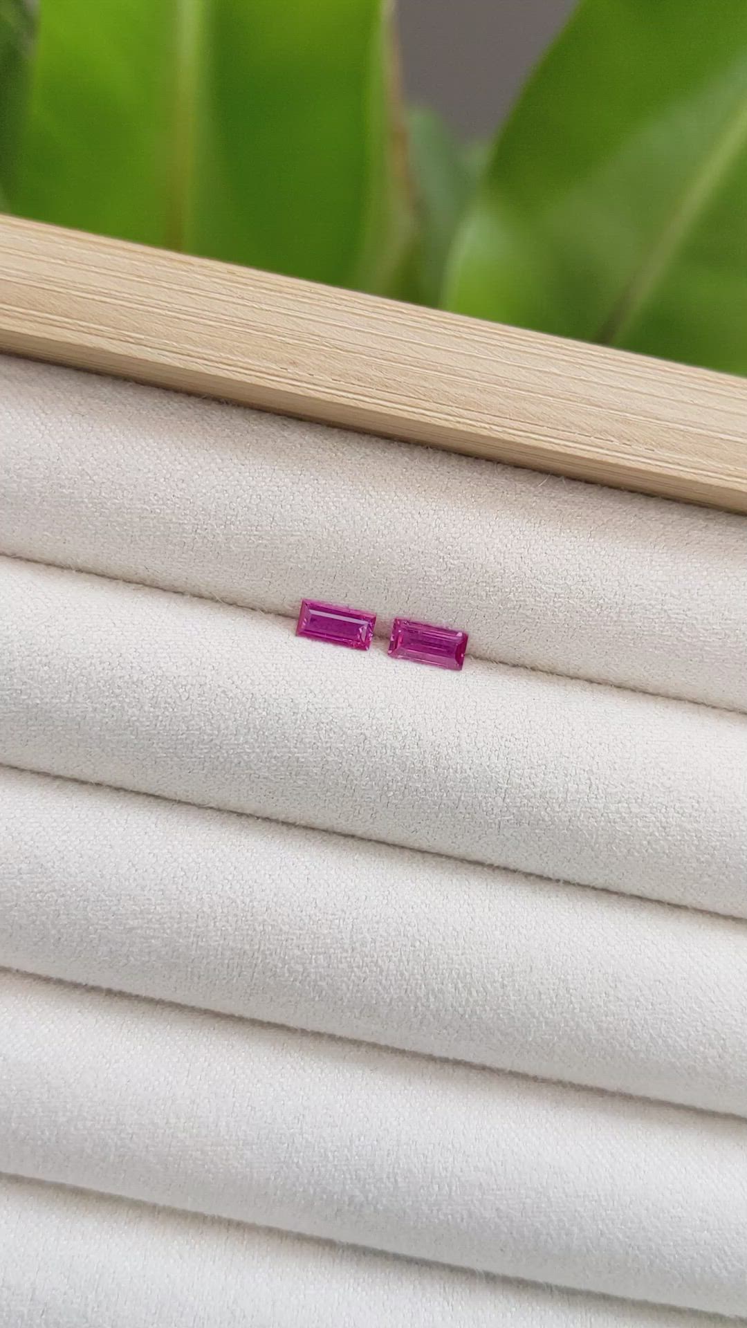 0.62 Ct.Tw.Total Carat Weight Reddish Pink Sapphire Pair from Mozambique Size Video