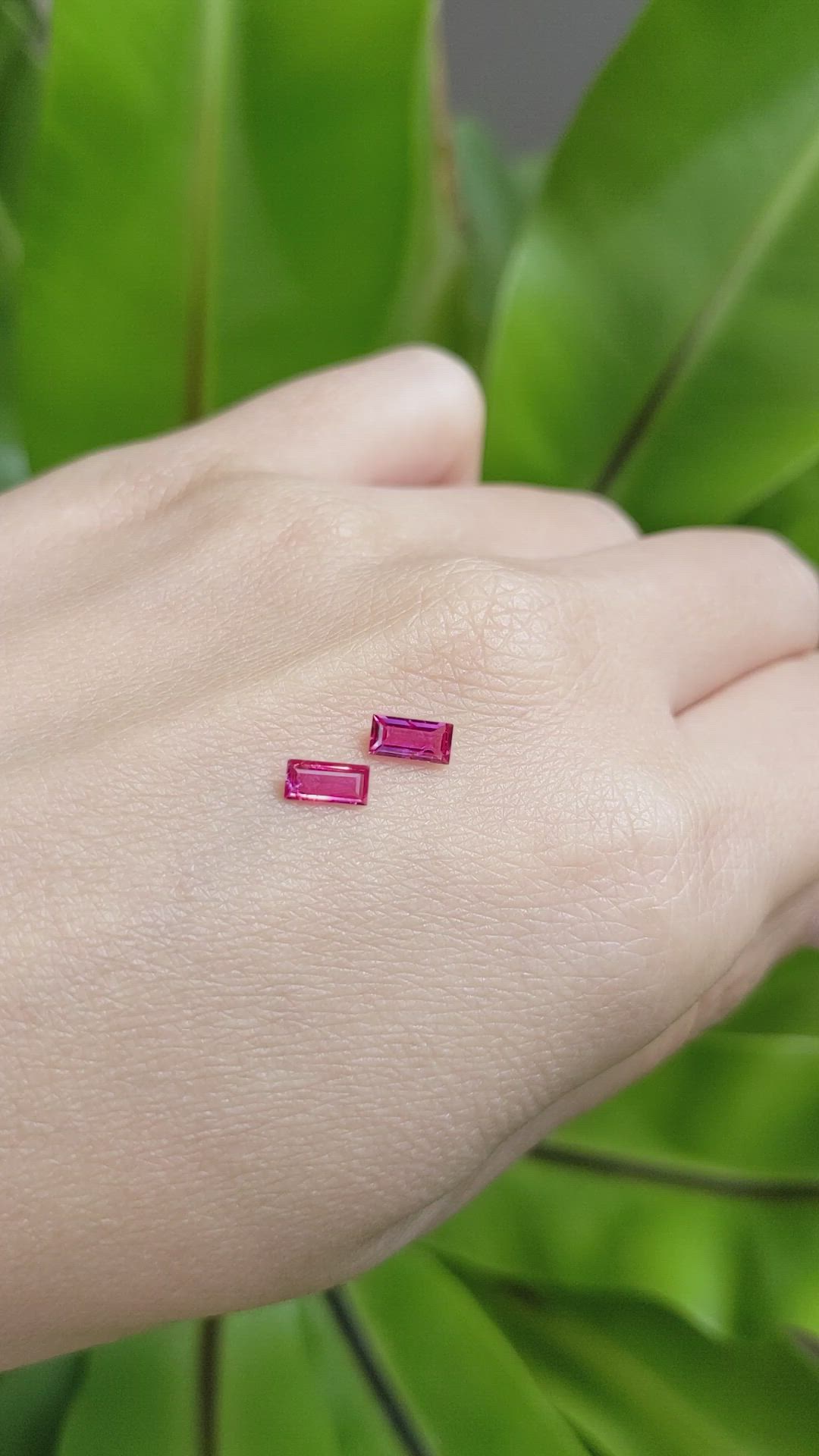 0.62 Ct.Tw.Total Carat Weight Reddish Pink Sapphire Pair from Mozambique Size Video