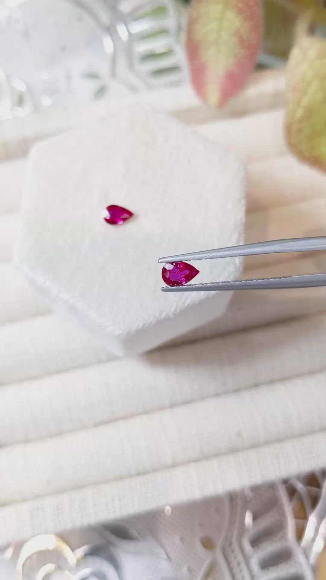 0.83&nbsp;Ct.Tw.Total Carat Weight Reddish Pink Sapphire Pair from Mozambique Size Video