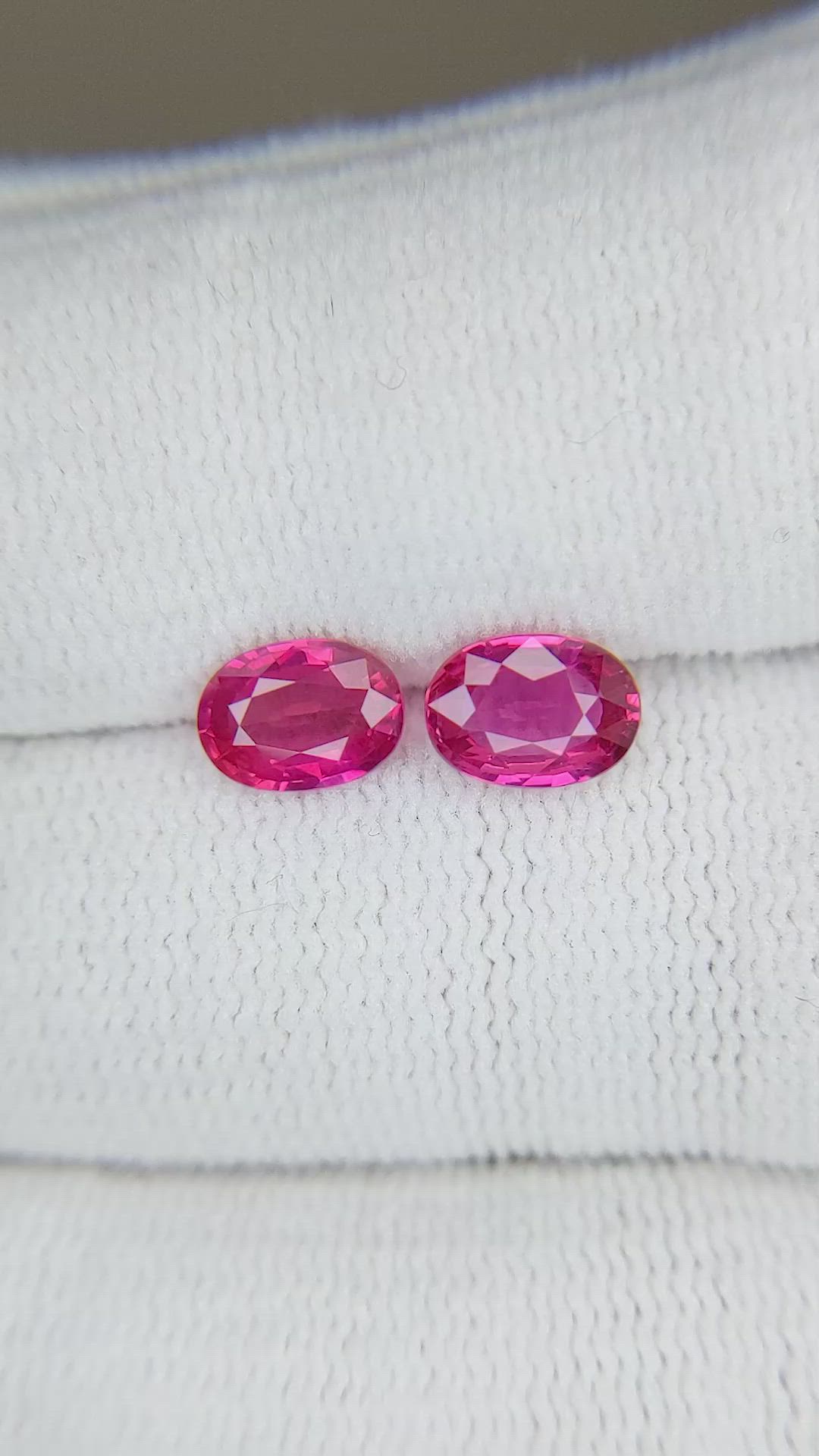 1.78 Ct.Tw.Total Carat Weight Purplish Pink Sapphire Pair from Burma (Myanmar) Size Video