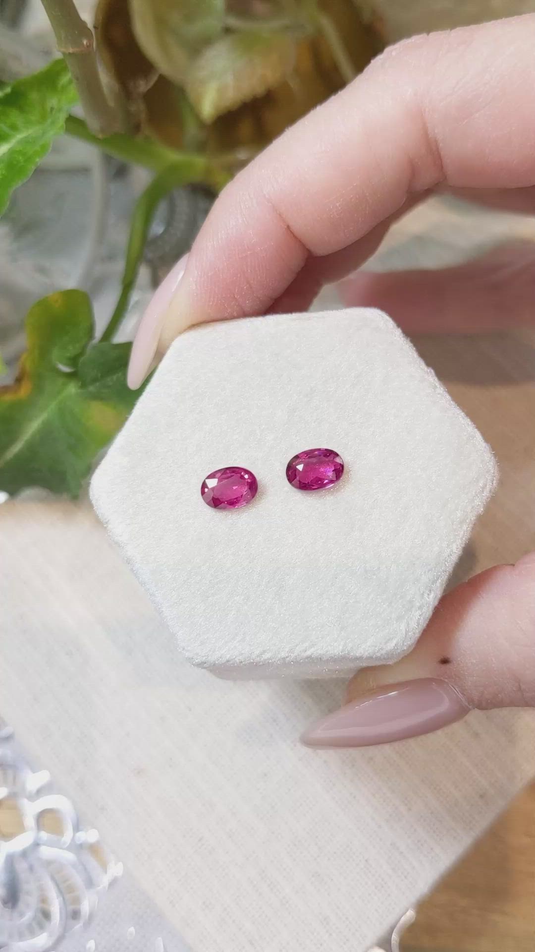 1.78 Ct.Tw.Total Carat Weight Purplish Pink Sapphire Pair from Burma (Myanmar) Size Video