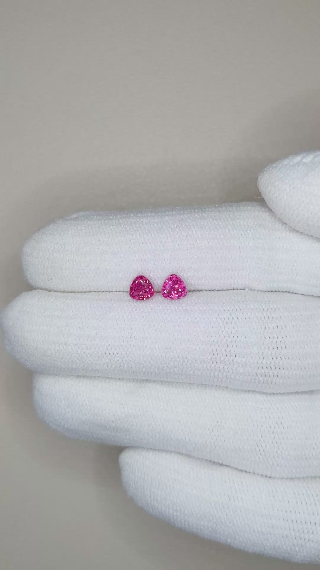 0.91&nbsp;Ct.Tw.Total Carat Weight Pink Sapphire Pair from Madagascar Size Video