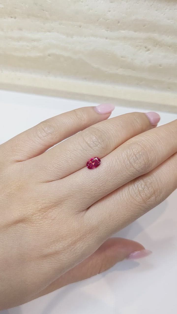 0.75 Ct. Reddish Pink Sapphire from Thailand Size Video