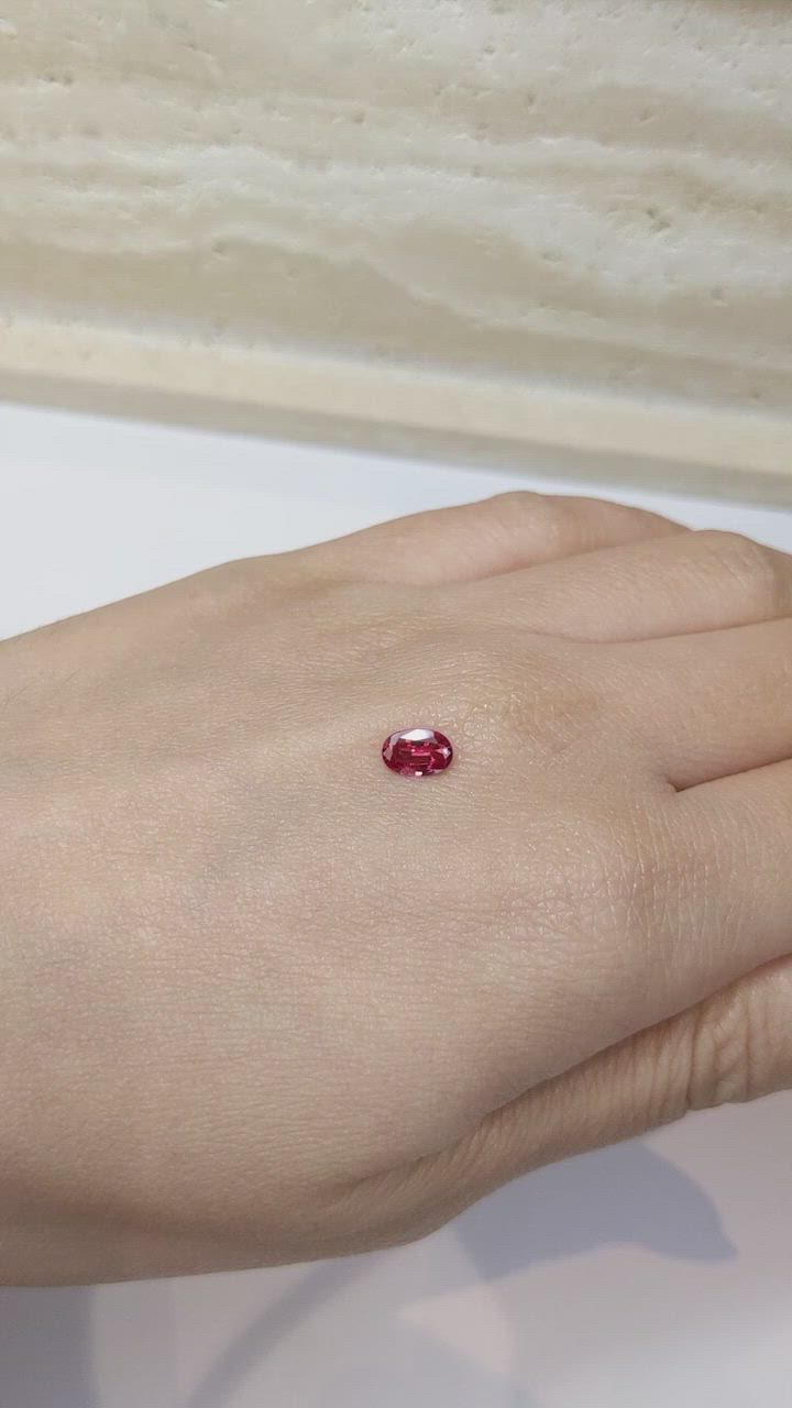 0.75 Ct. Reddish Pink Sapphire from Thailand Size Video