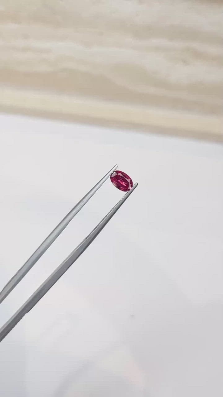 0.75 Ct. Reddish Pink Sapphire from Thailand Size Video