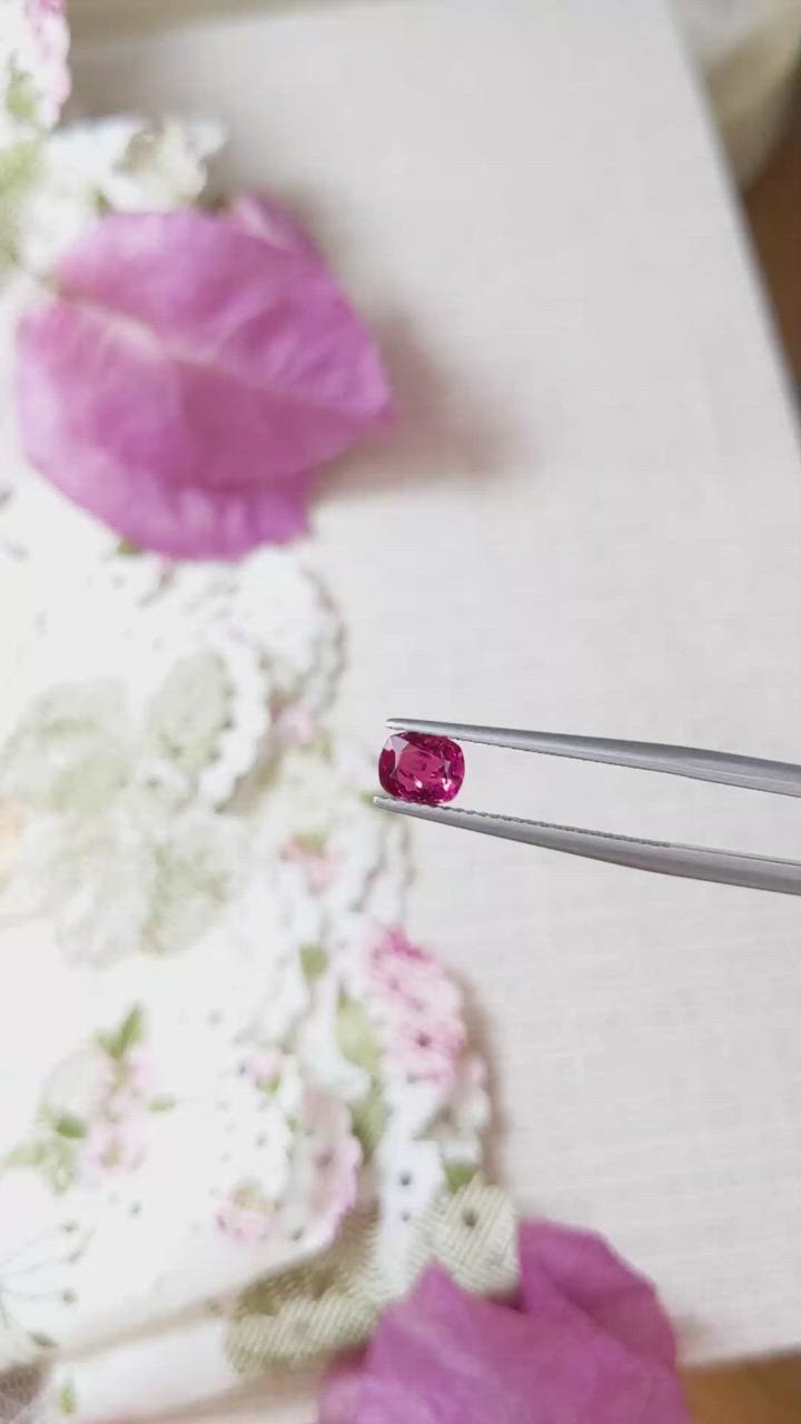 0.87 Ct. Reddish Pink Sapphire from Thailand Size Video