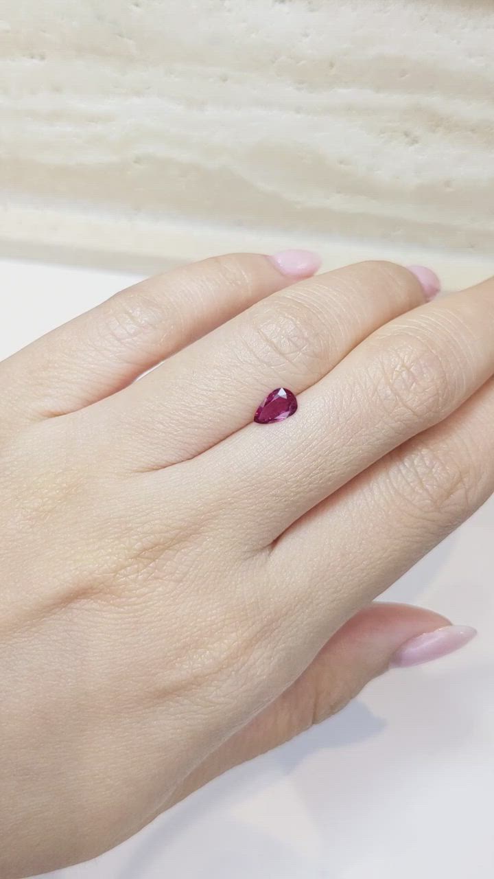 0.53 Ct. Purplish Pink Sapphire from Thailand Size Video