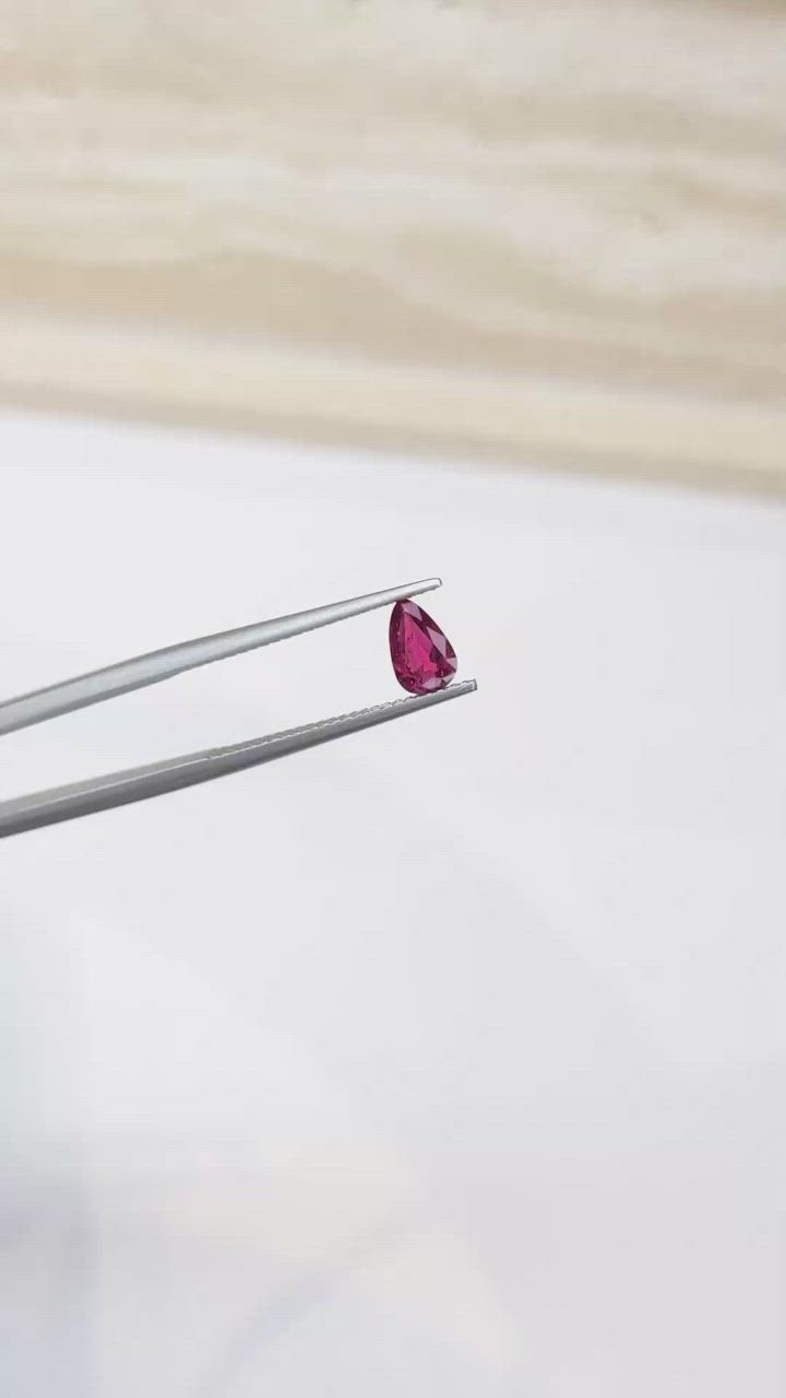 0.53 Ct. Purplish Pink Sapphire from Thailand Size Video
