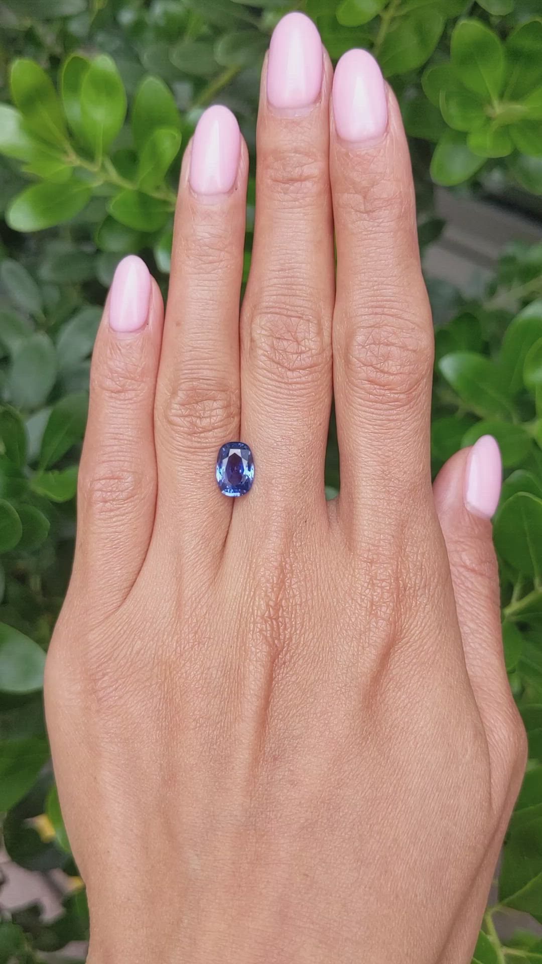 2.56 Ct. Blue Sapphire from Ceylon (Sri Lanka) Size Video