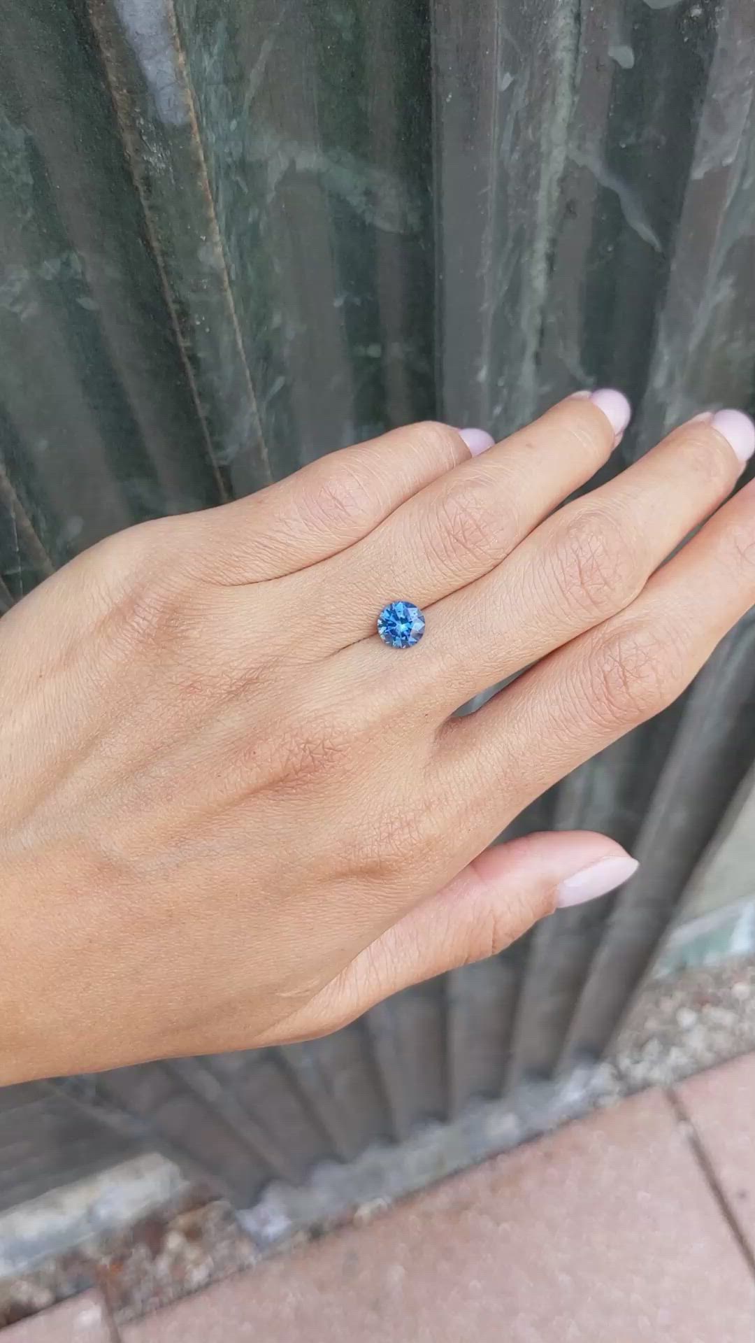 1.56 Ct. Greenish Blue Sapphire from Montana Size Video