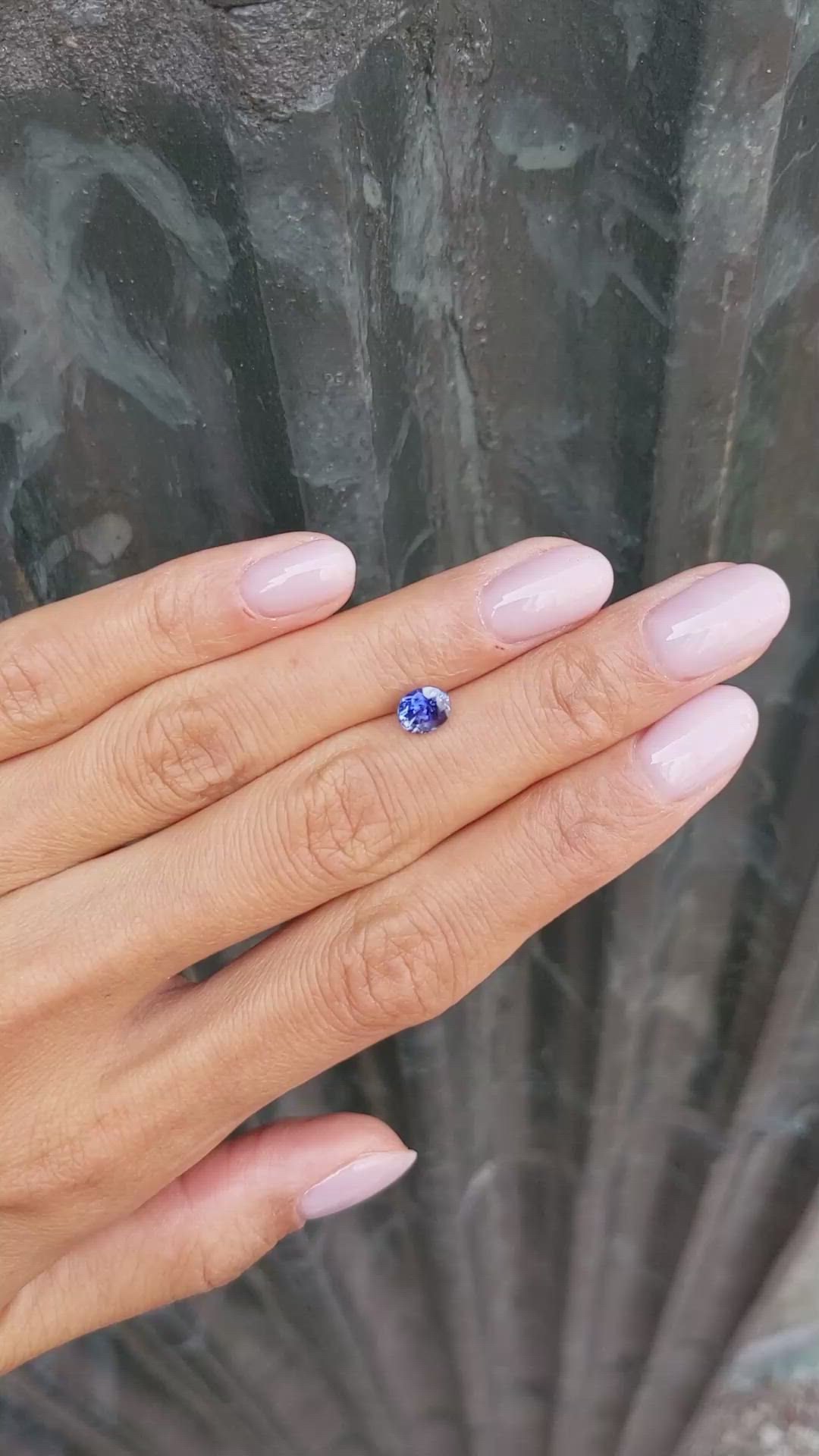 1.11 Ct. Blue Sapphire from Ceylon (Sri Lanka) Size Video