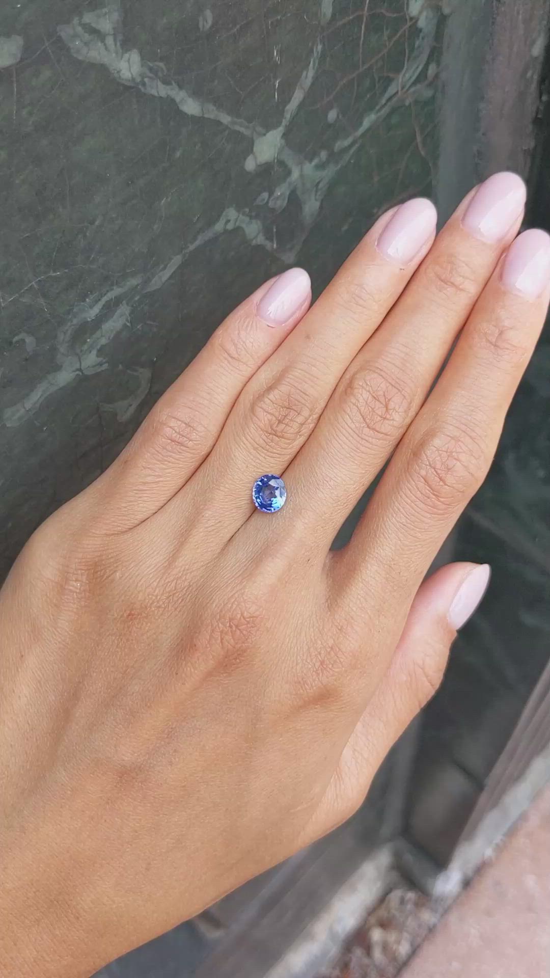 1.61 Ct. Blue Sapphire from Ceylon (Sri Lanka) Size Video