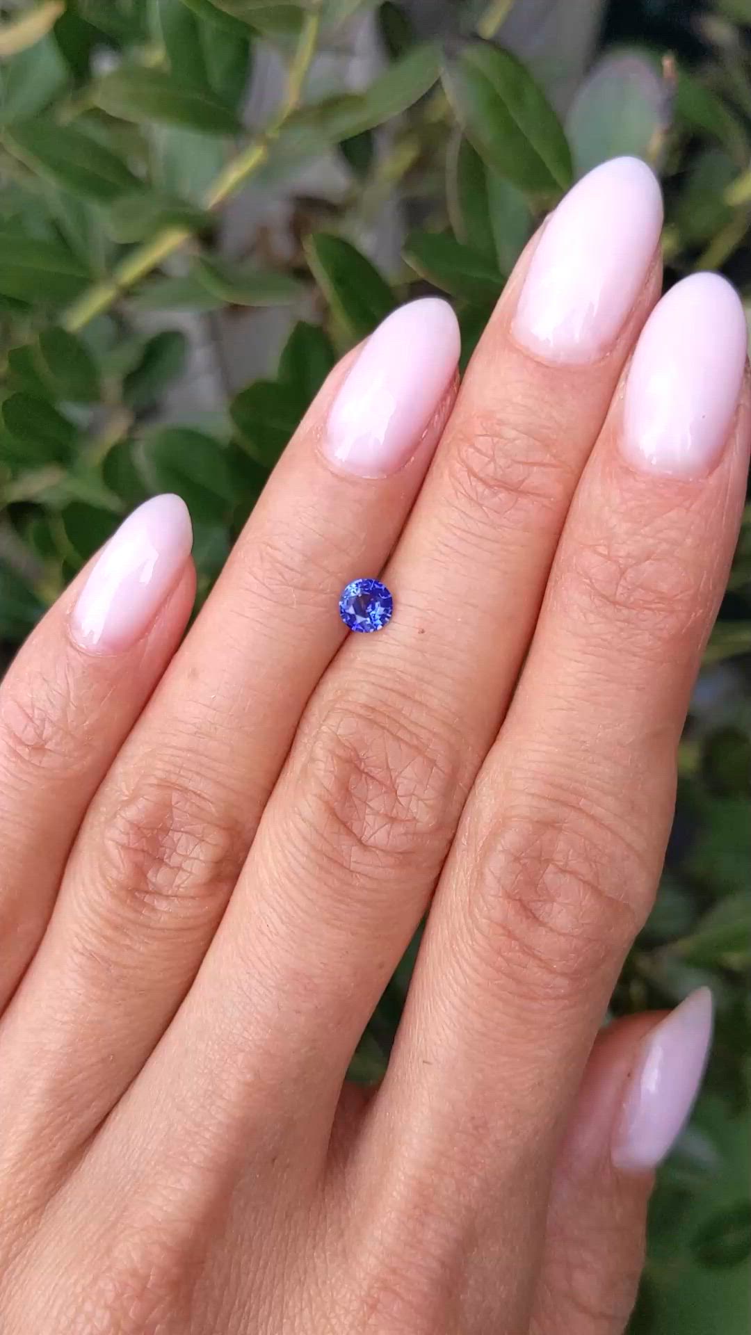 0.44 Ct. Blue Sapphire from Ceylon (Sri Lanka) Size Video