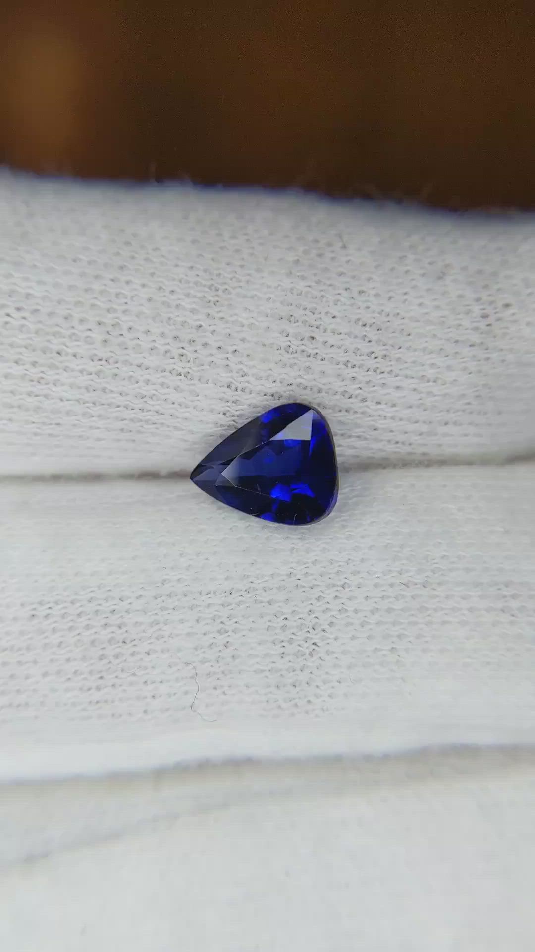 1.78 Ct. Blue Sapphire from Ceylon (Sri Lanka) Size Video