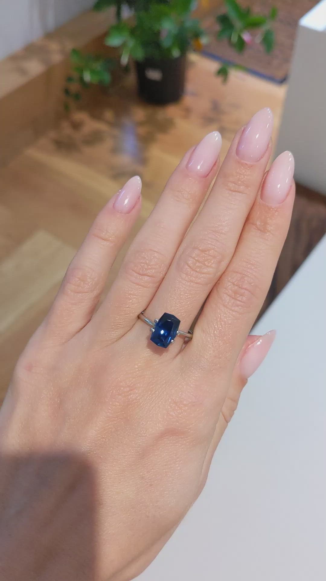 3.87 Ct. Blue Sapphire from Montana Size Video