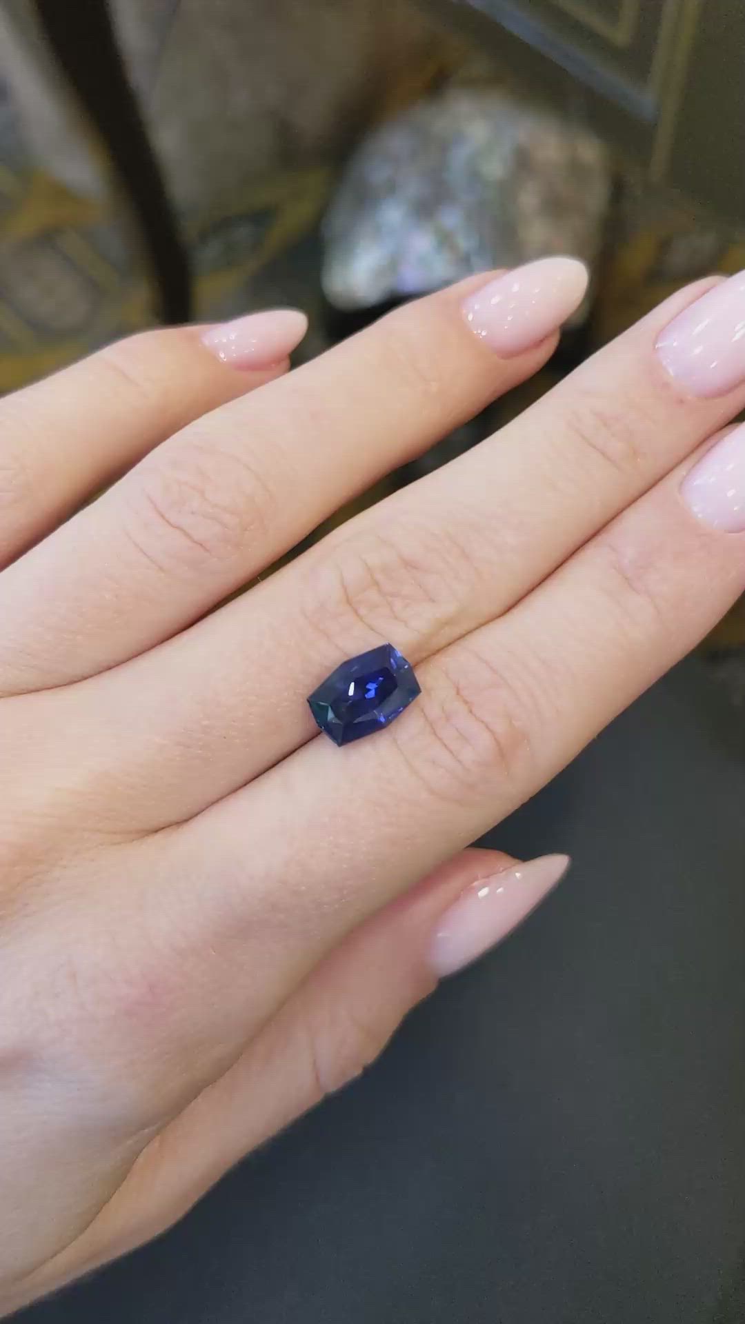 3.87 Ct. Blue Sapphire from Montana Size Video