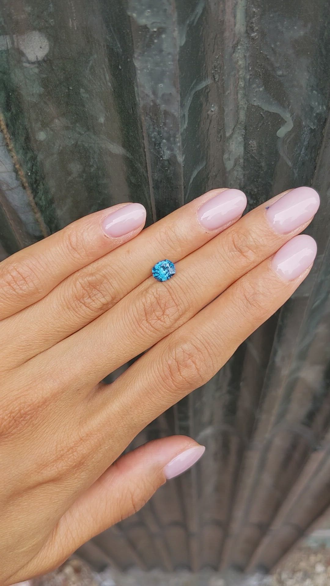1.07 Ct. Greenish Blue Sapphire from Montana Size Video