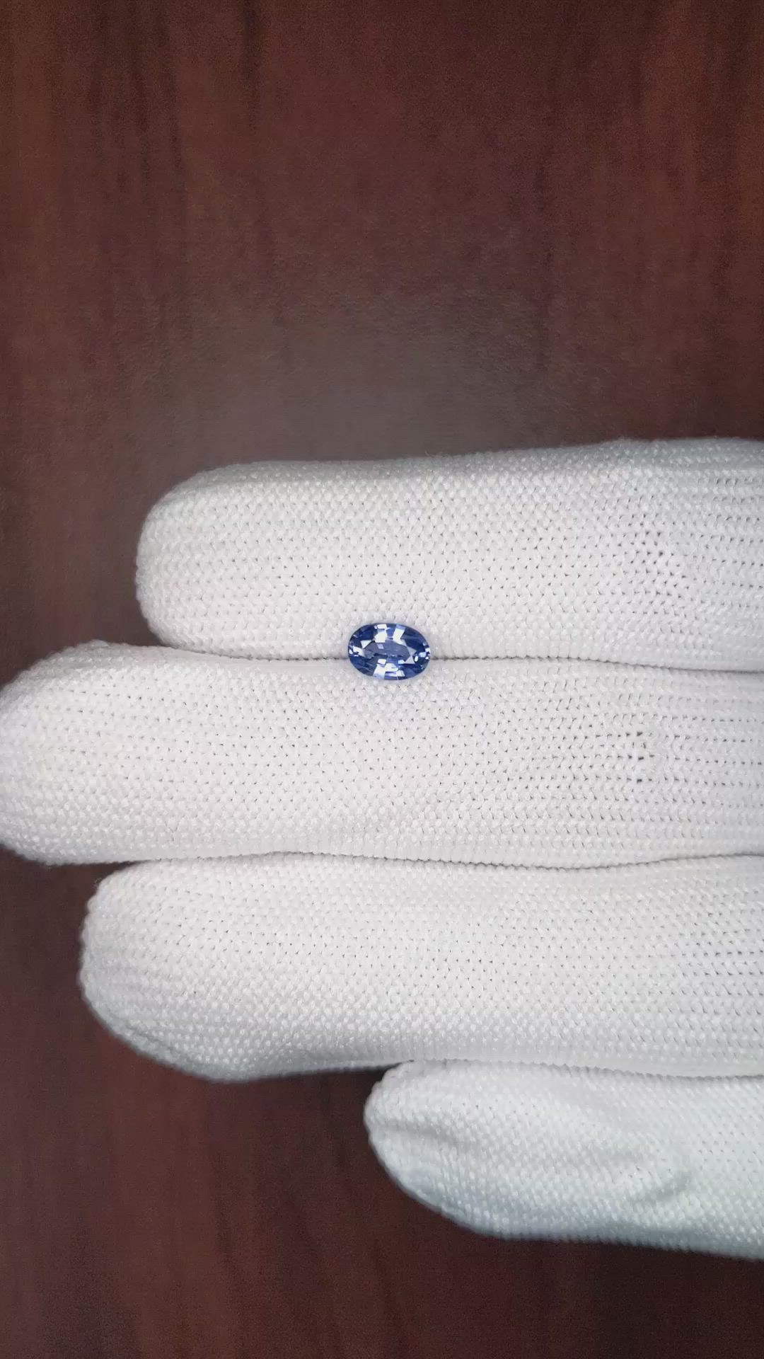 0.66 Ct. Blue Sapphire from Ceylon (Sri Lanka) Size Video