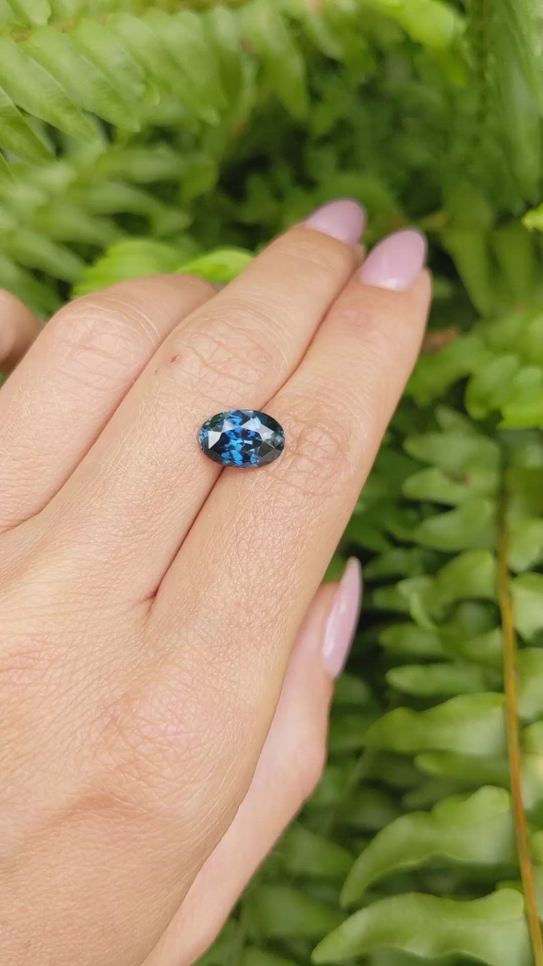 3.05 Ct. Greenish Blue Sapphire from Madagascar Size Video