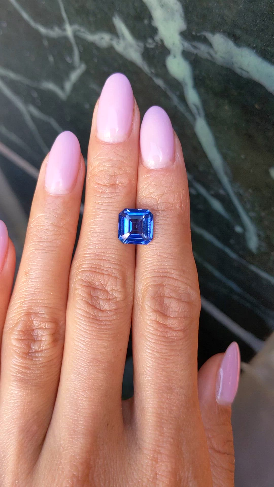 4.08 Ct. Blue Sapphire from Ceylon (Sri Lanka) Size Video
