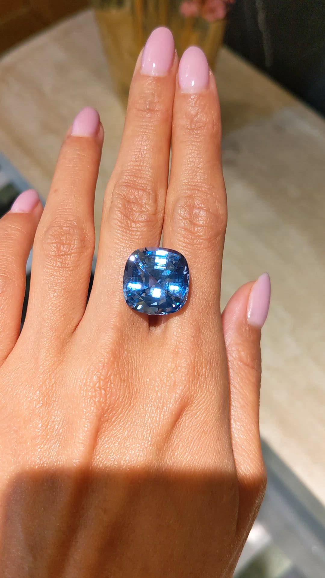 24.60 Ct. Blue Sapphire from Ceylon (Sri Lanka) Size Video