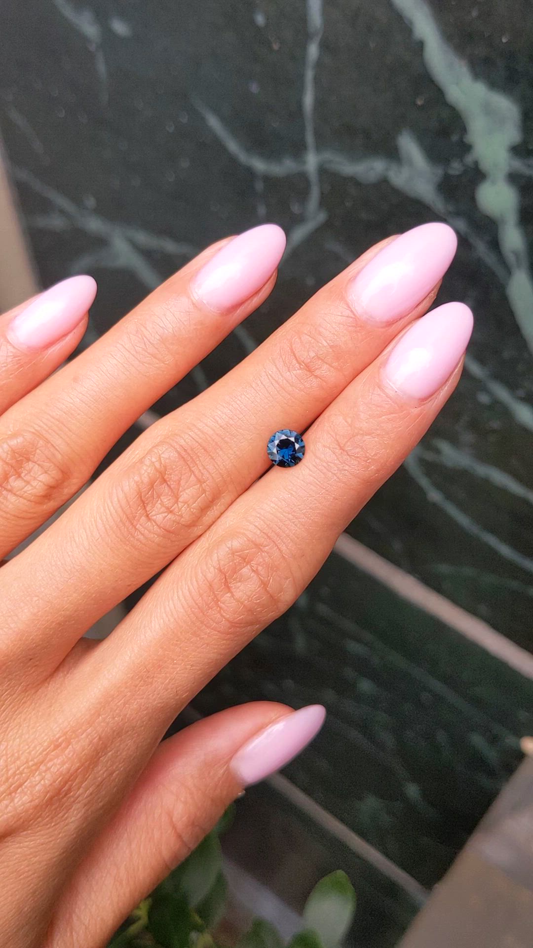 0.72 Ct. Greenish Blue Sapphire from Tanzania Size Video