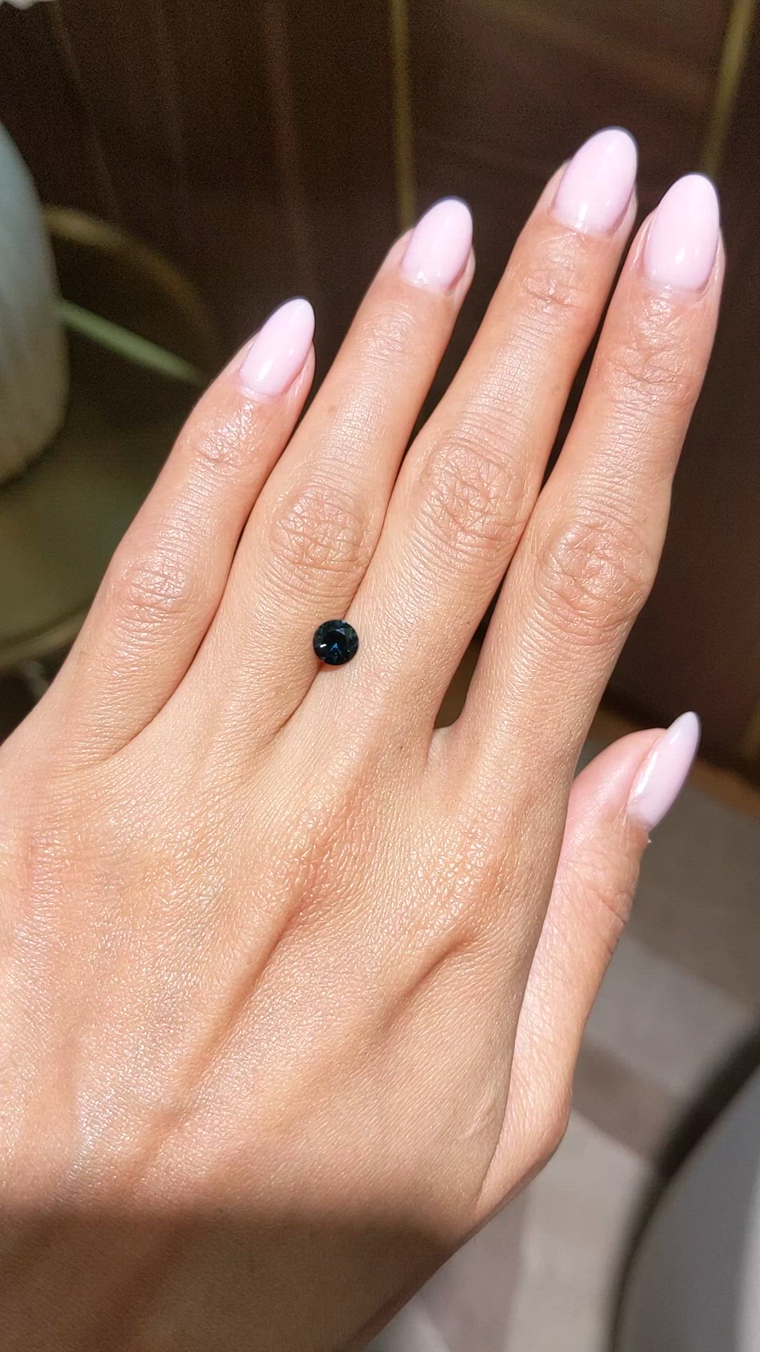 0.72 Ct. Greenish Blue Sapphire from Tanzania Size Video