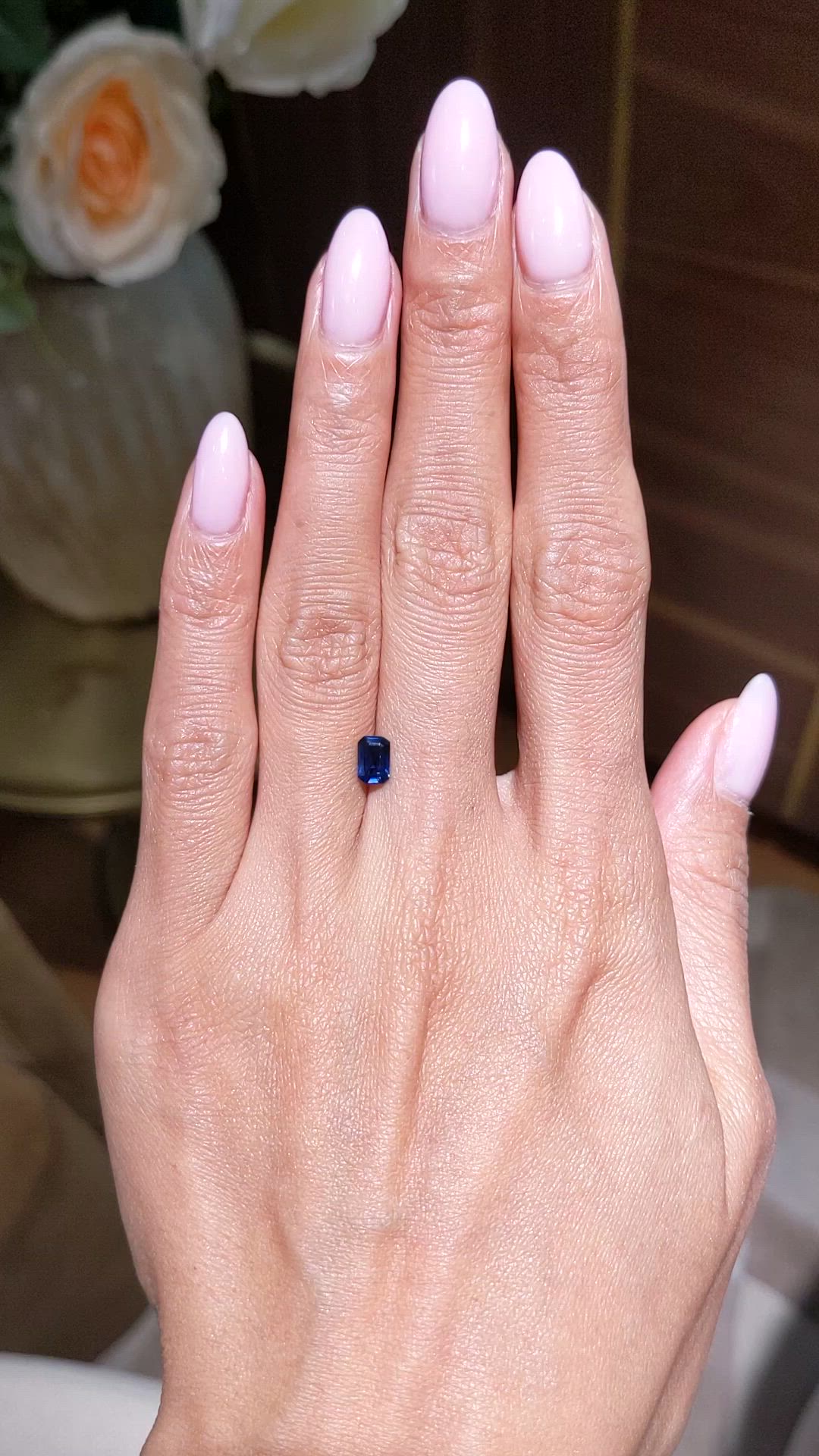 0.69 Ct. Blue Sapphire from Thailand Size Video