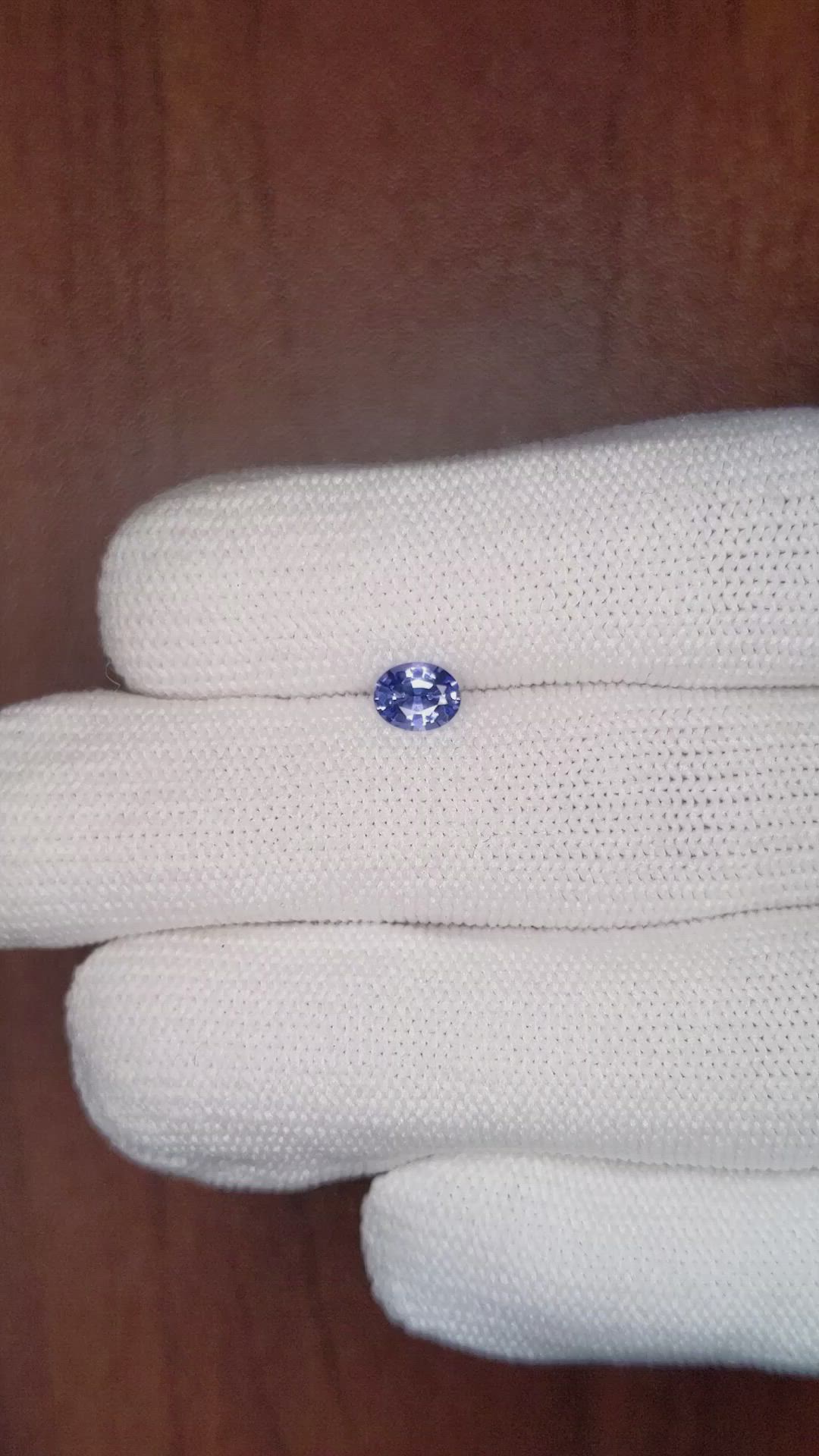 0.56 Ct. Blue Sapphire from Ceylon (Sri Lanka) Size Video