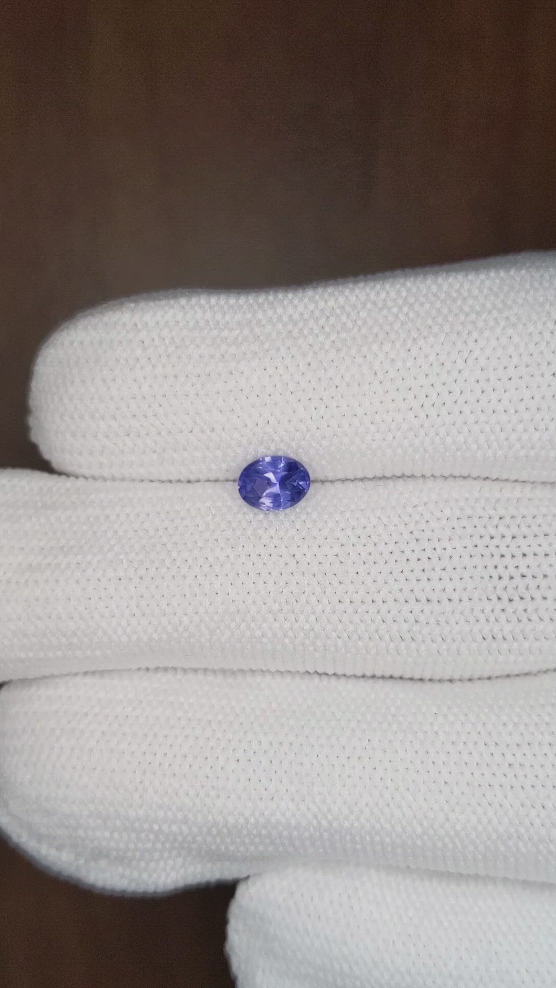 0.54 Ct. Blue Sapphire from Ceylon (Sri Lanka) Size Video