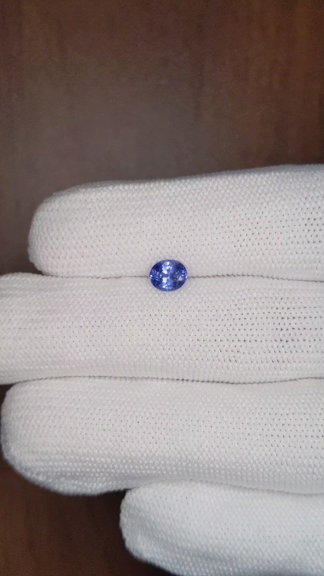 0.68 Ct. Blue Sapphire from Ceylon (Sri Lanka) Size Video