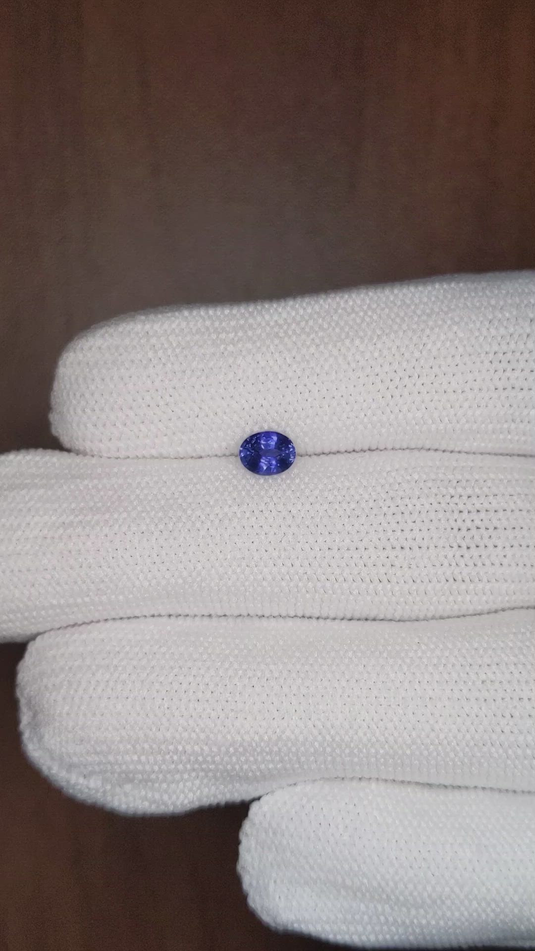 0.57 Ct. Blue Sapphire from Ceylon (Sri Lanka) Size Video