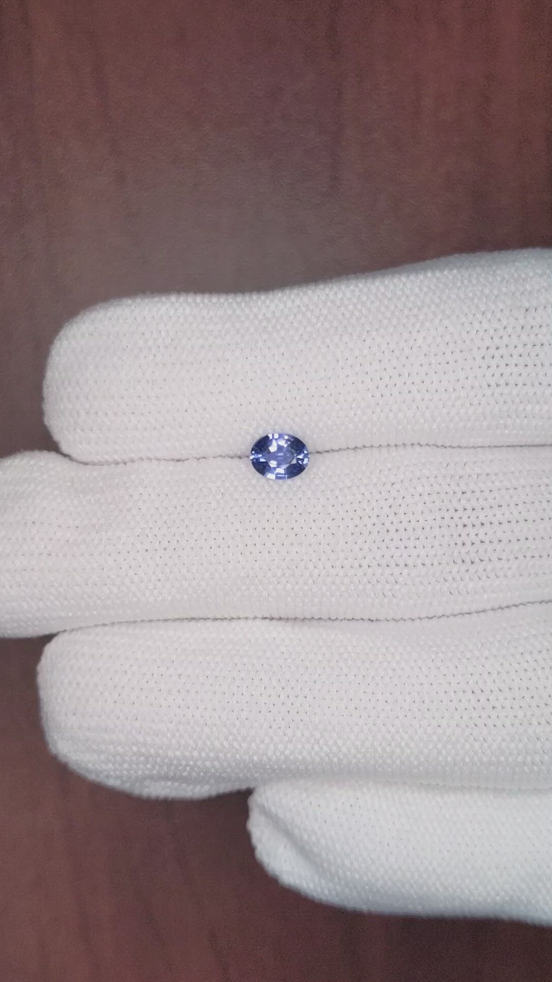 0.55 Ct. Blue Sapphire from Ceylon (Sri Lanka) Size Video