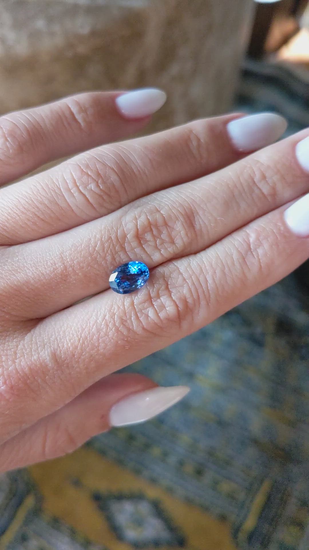 2.55 Ct. Blue Sapphire from Ceylon (Sri Lanka) Size Video
