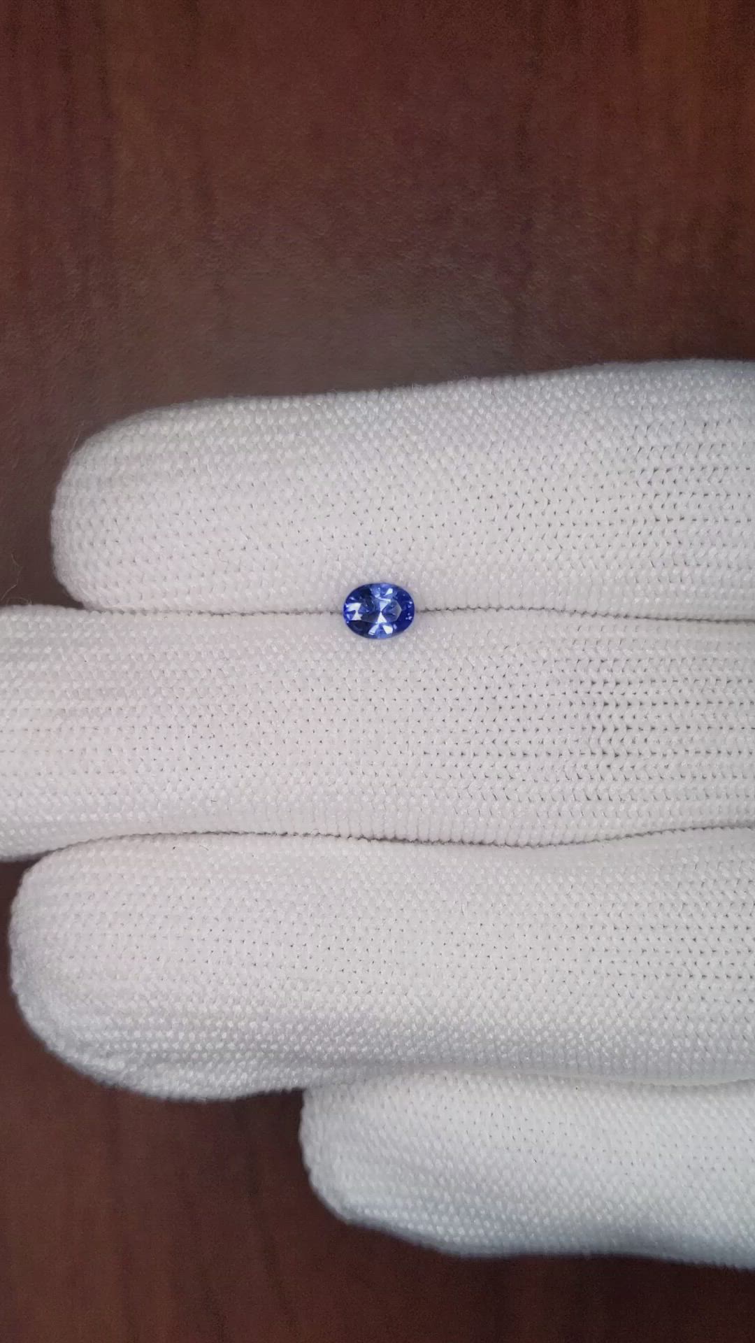 0.42 Ct. Blue Sapphire from Ceylon (Sri Lanka) Size Video