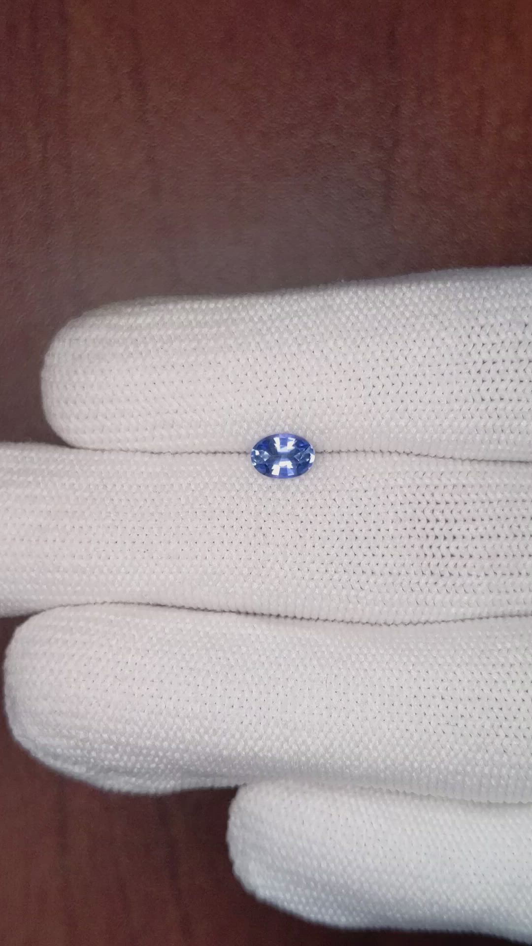 0.57 Ct. Blue Sapphire from Ceylon (Sri Lanka) Size Video