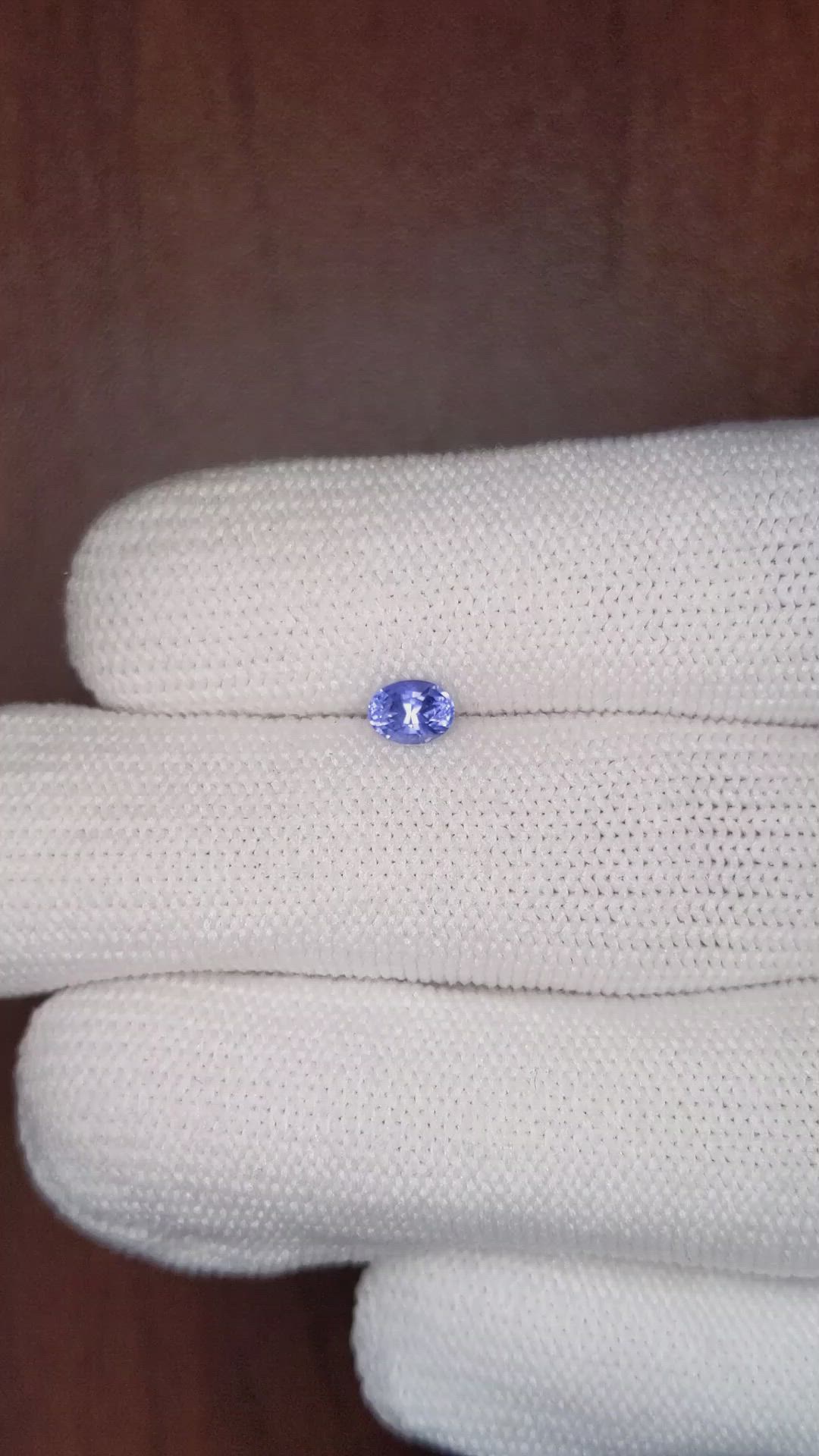 0.47 Ct. Blue Sapphire from Ceylon (Sri Lanka) Size Video