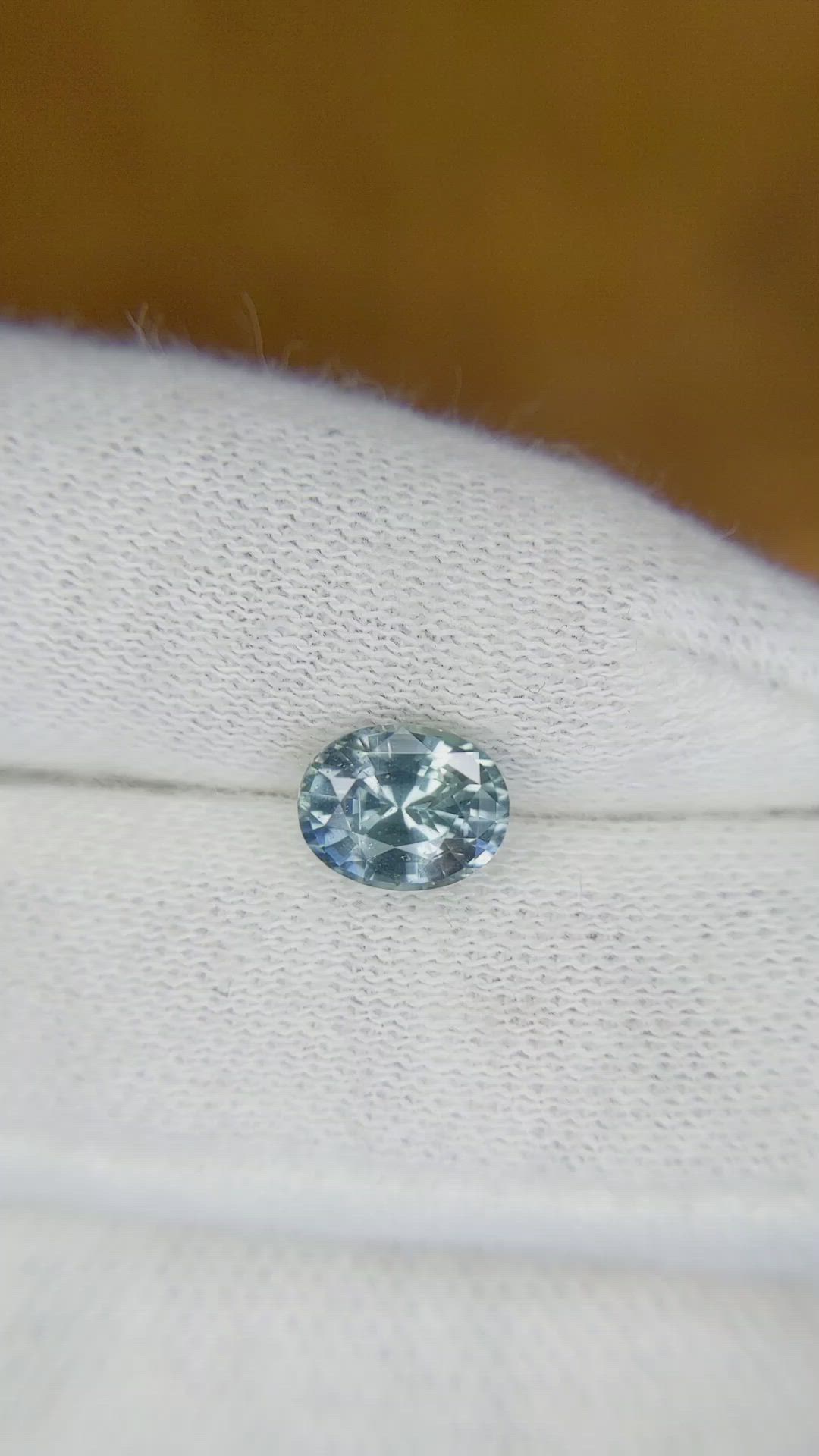 1.46 Ct. Greenish Blue Sapphire from Ceylon (Sri Lanka) Size Video