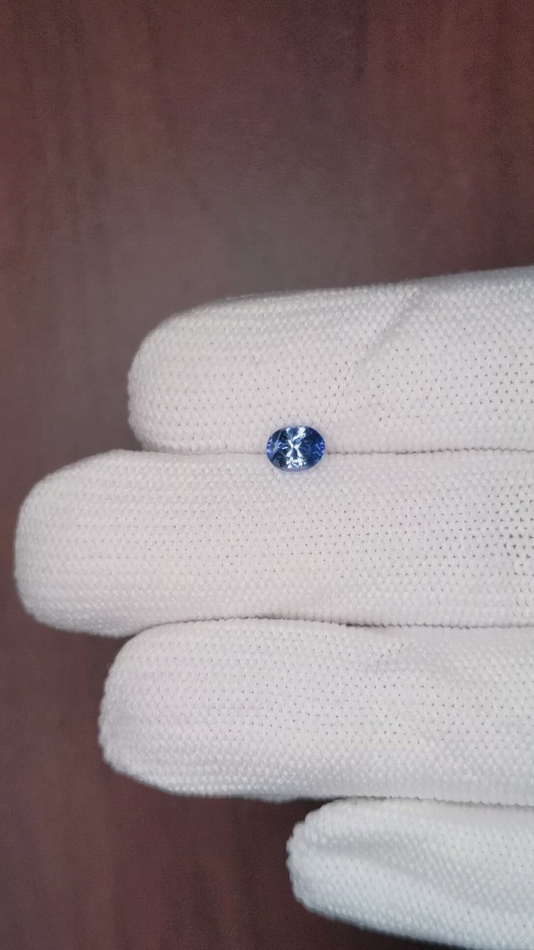 0.65 Ct. Blue Sapphire from Ceylon (Sri Lanka) Size Video