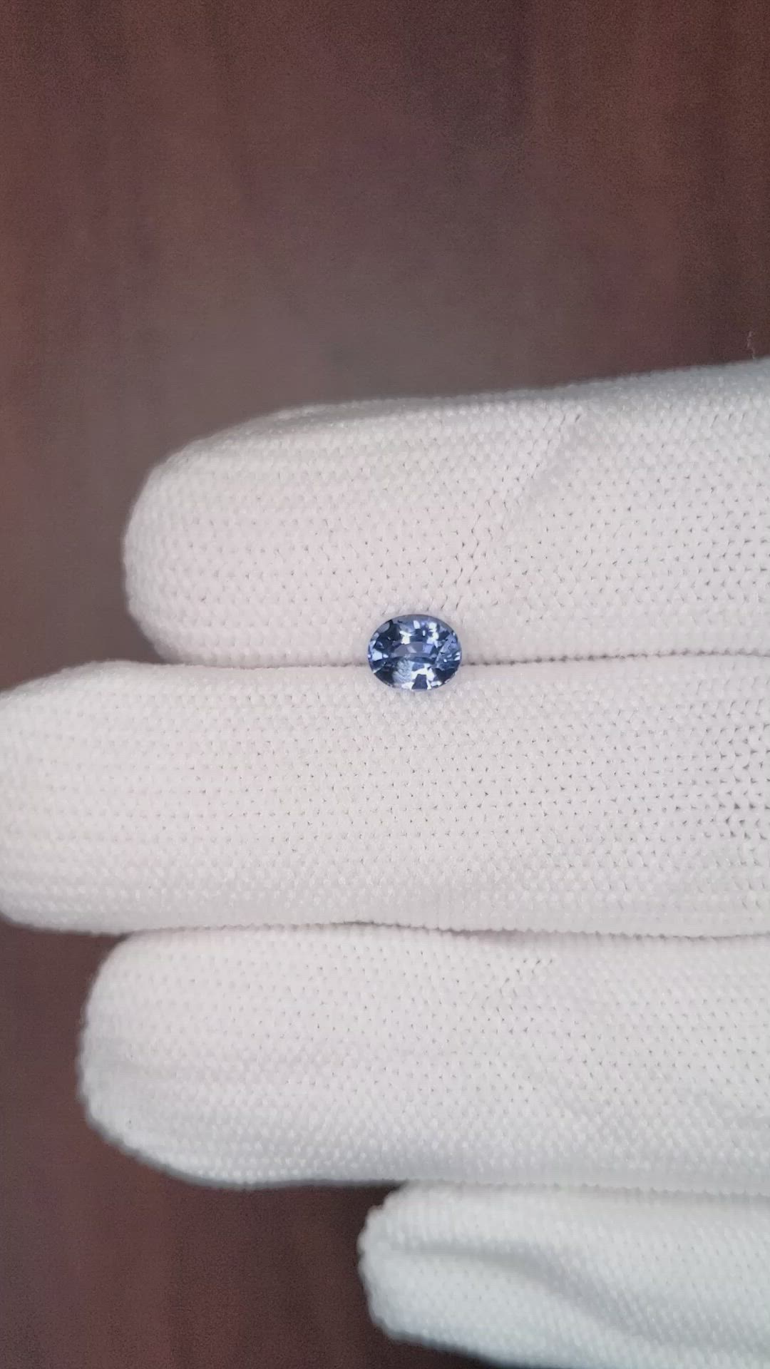 0.65 Ct. Blue Sapphire from Ceylon (Sri Lanka) Size Video