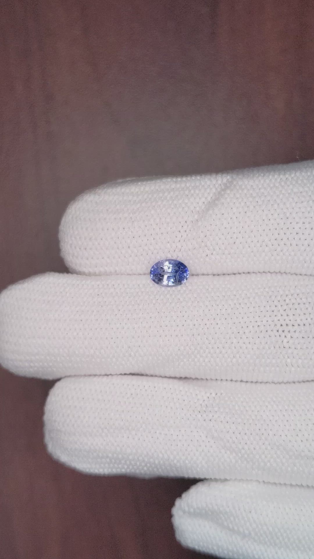 0.64 Ct. Blue Sapphire from Ceylon (Sri Lanka) Size Video