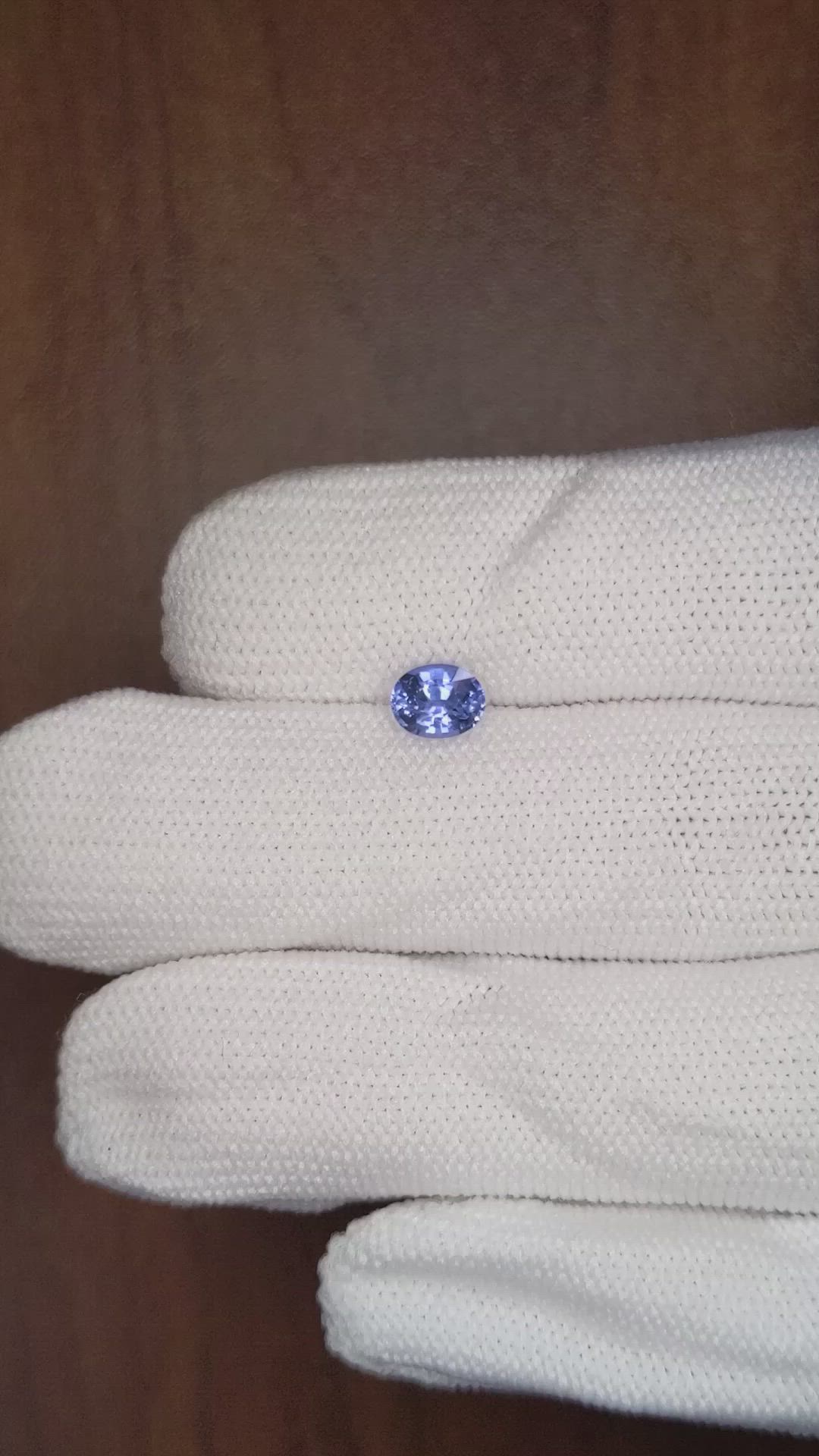 0.82 Ct. Blue Sapphire from Ceylon (Sri Lanka) Size Video