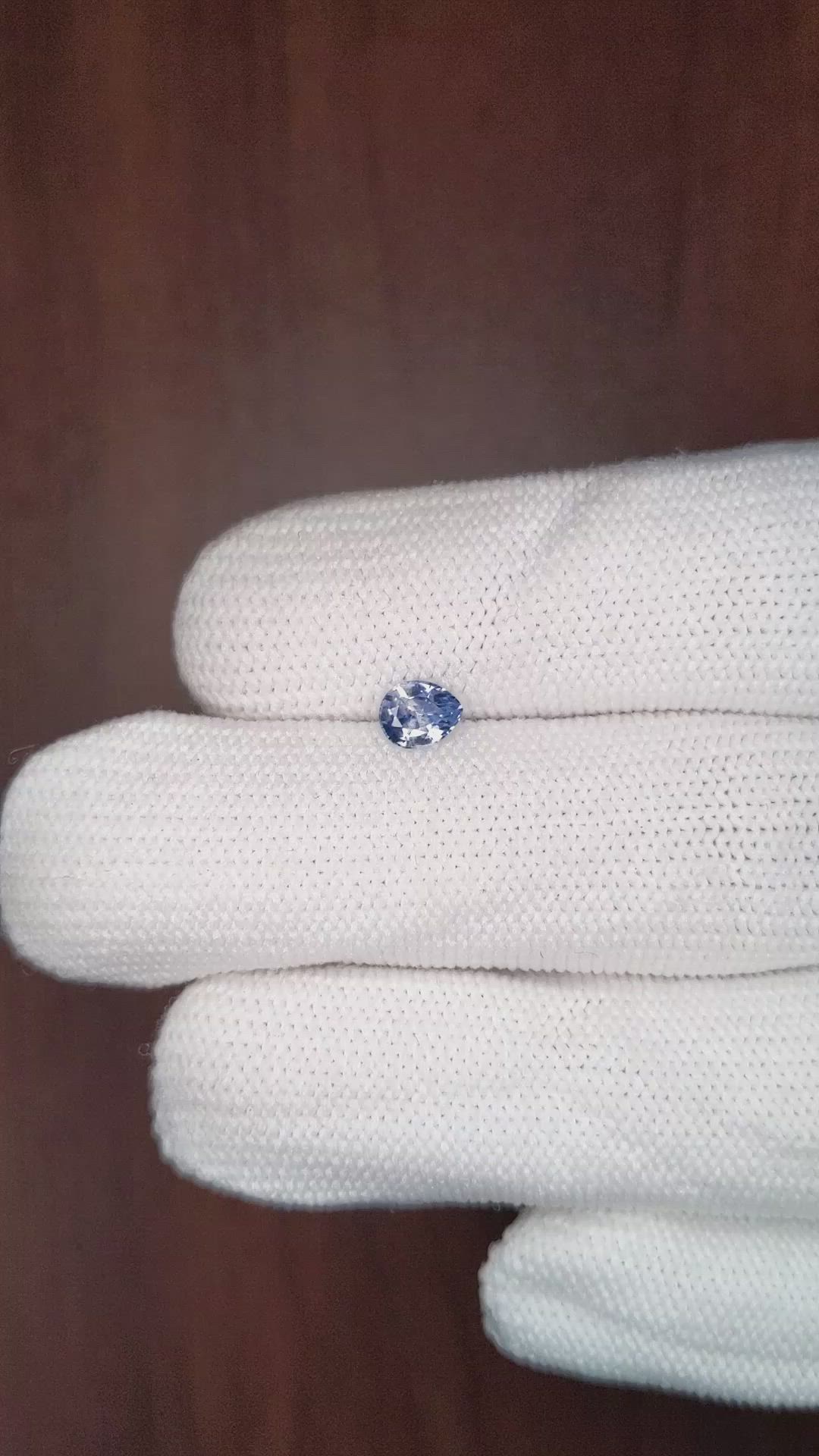 0.54 Ct. Blue Sapphire from Ceylon (Sri Lanka) Size Video